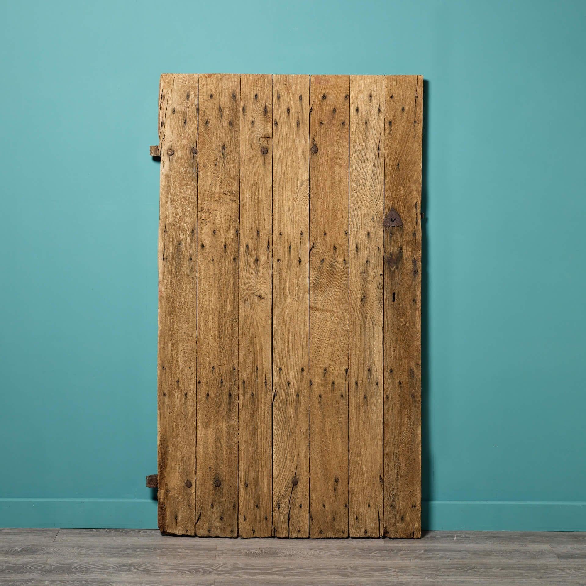 Country 17th Century English Oak Plank Door For Sale