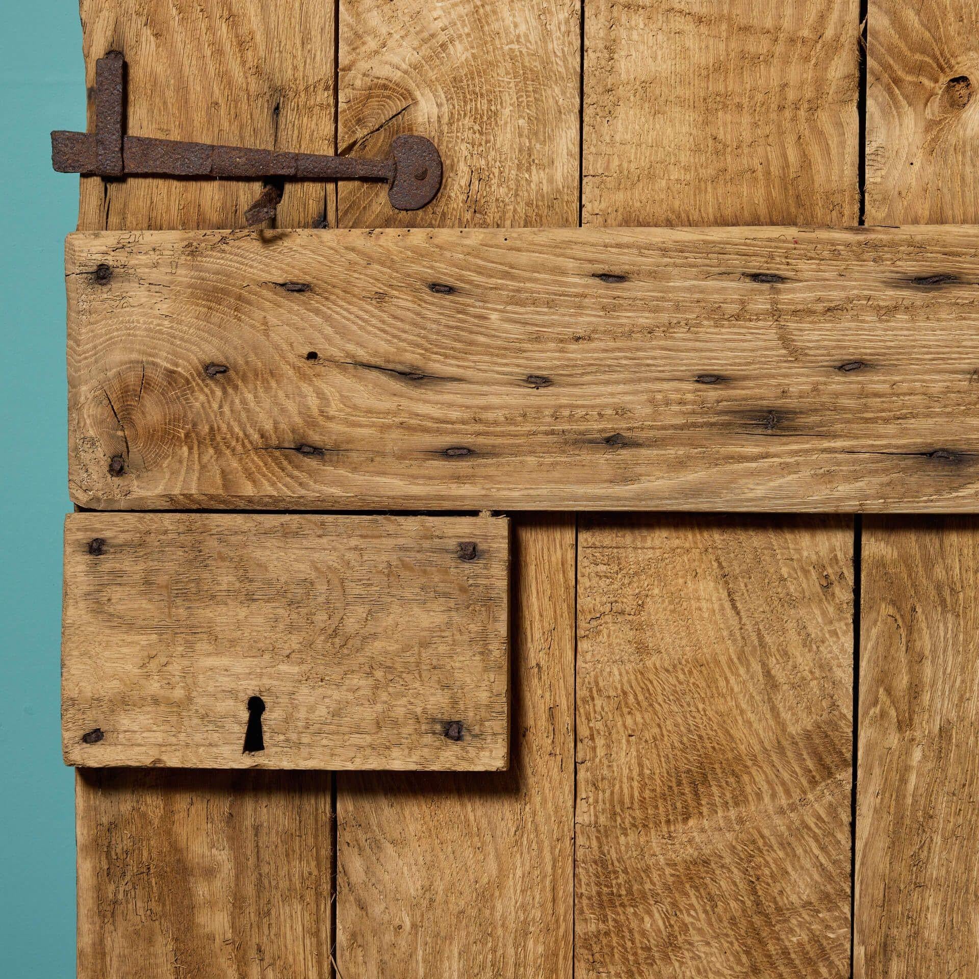 Wood 17th Century English Oak Plank Door For Sale
