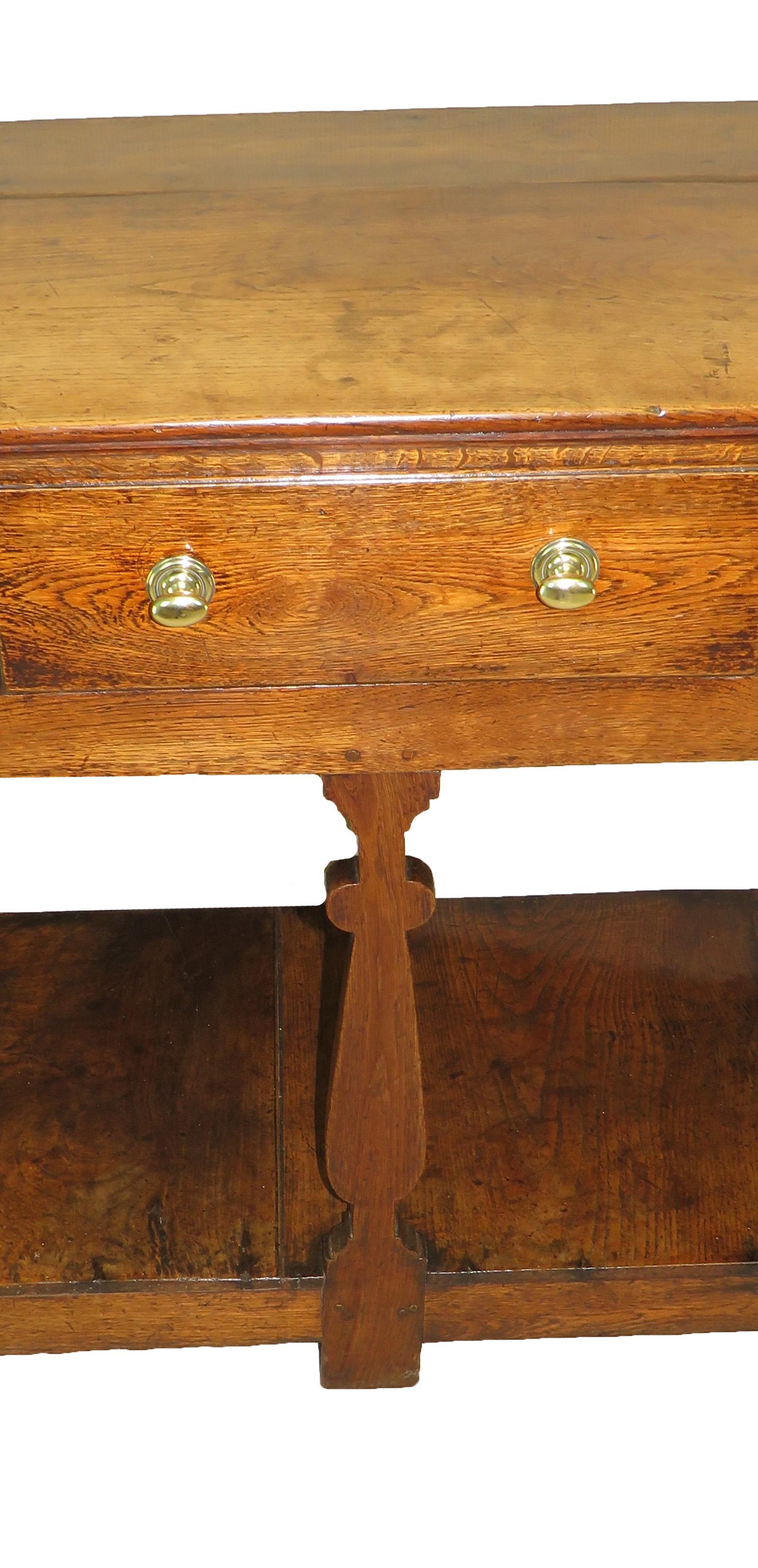 18th Century English Oak Potboard Dresser Base 2