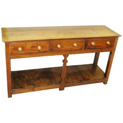 18th Century English Oak Potboard Dresser Base