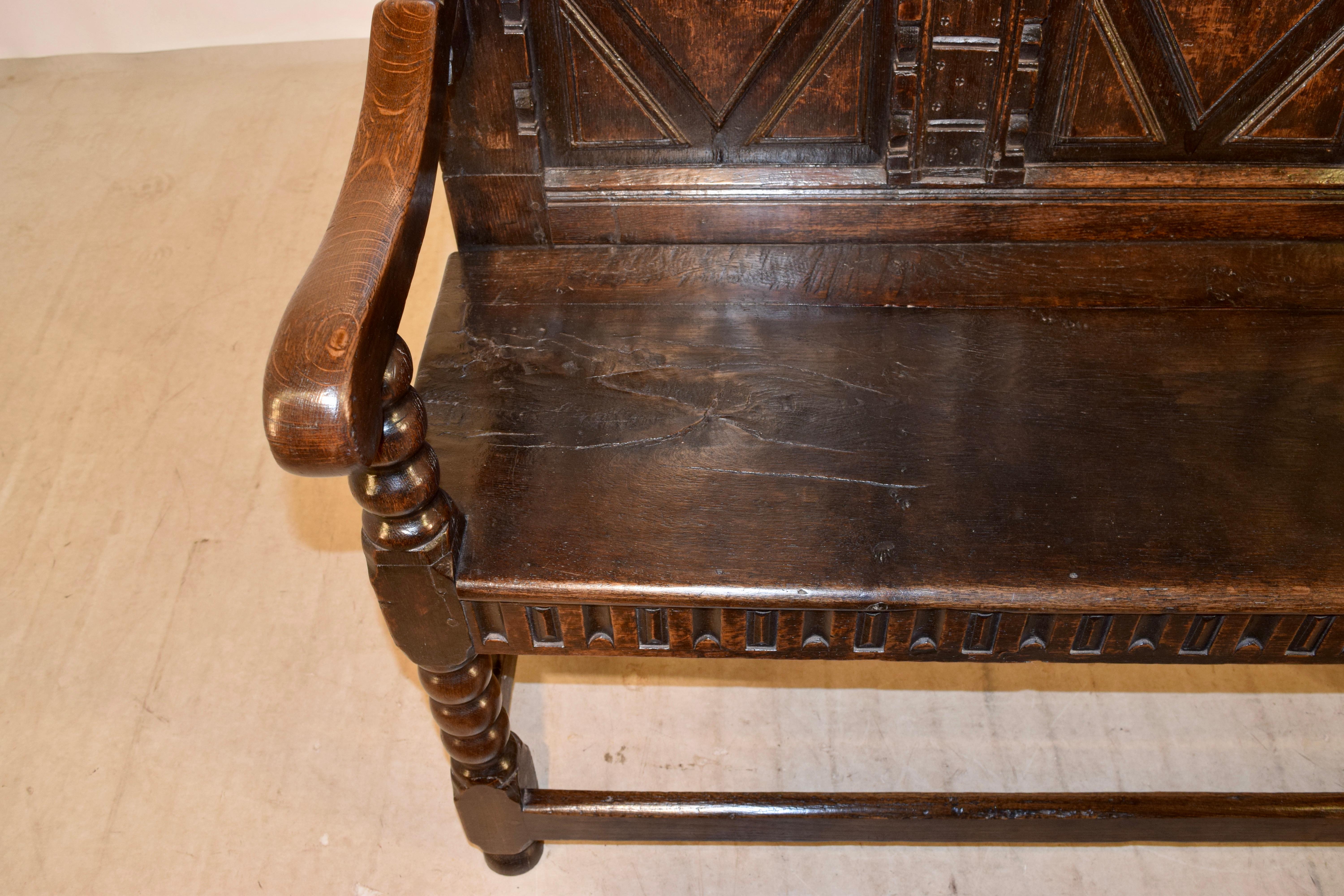 Settle in Oak inglese del 18° secolo in vendita 1