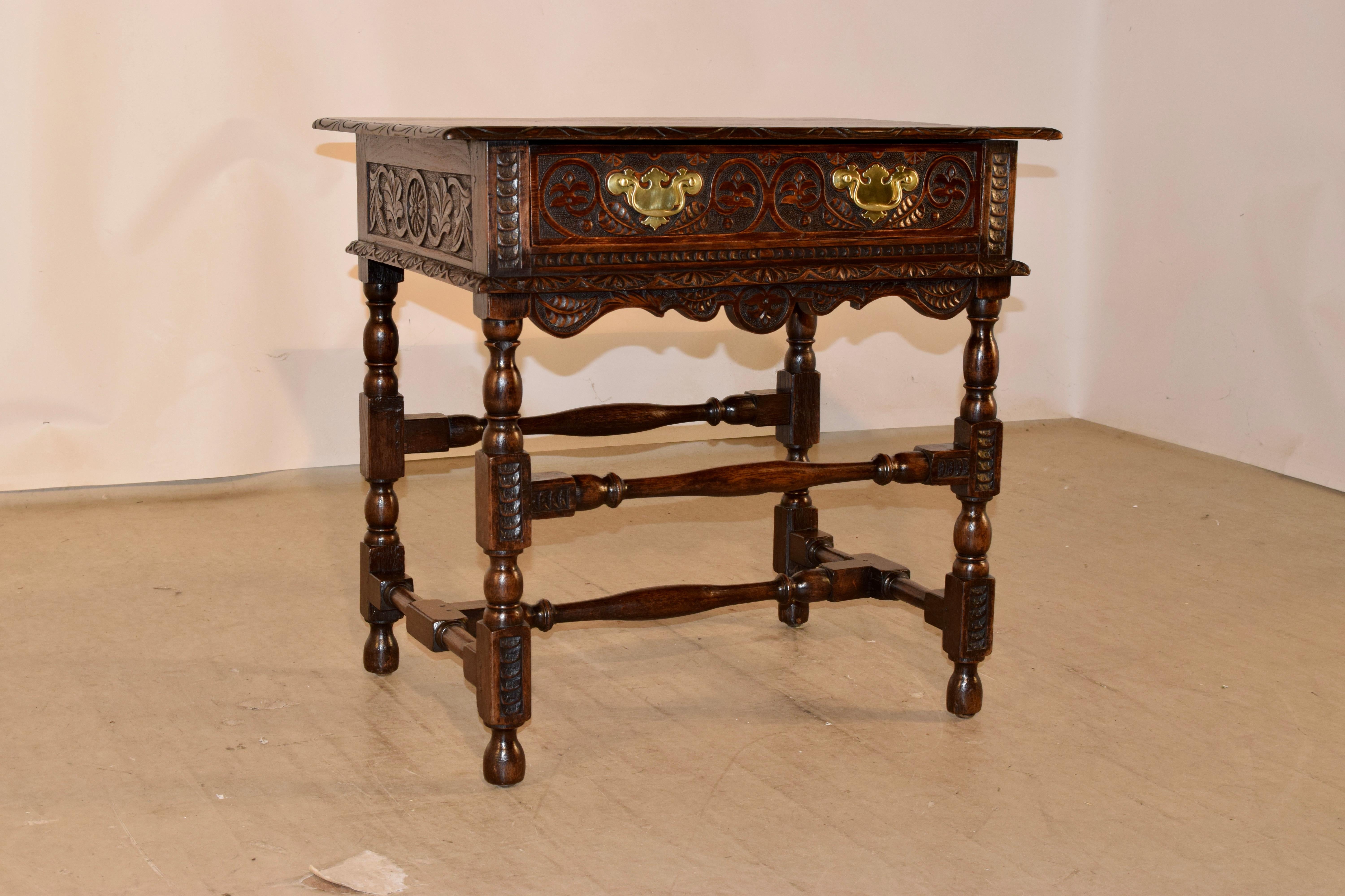 George II 18th Century English Oak Side Table For Sale