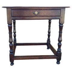 Antique 18th Century English Oak Side Table