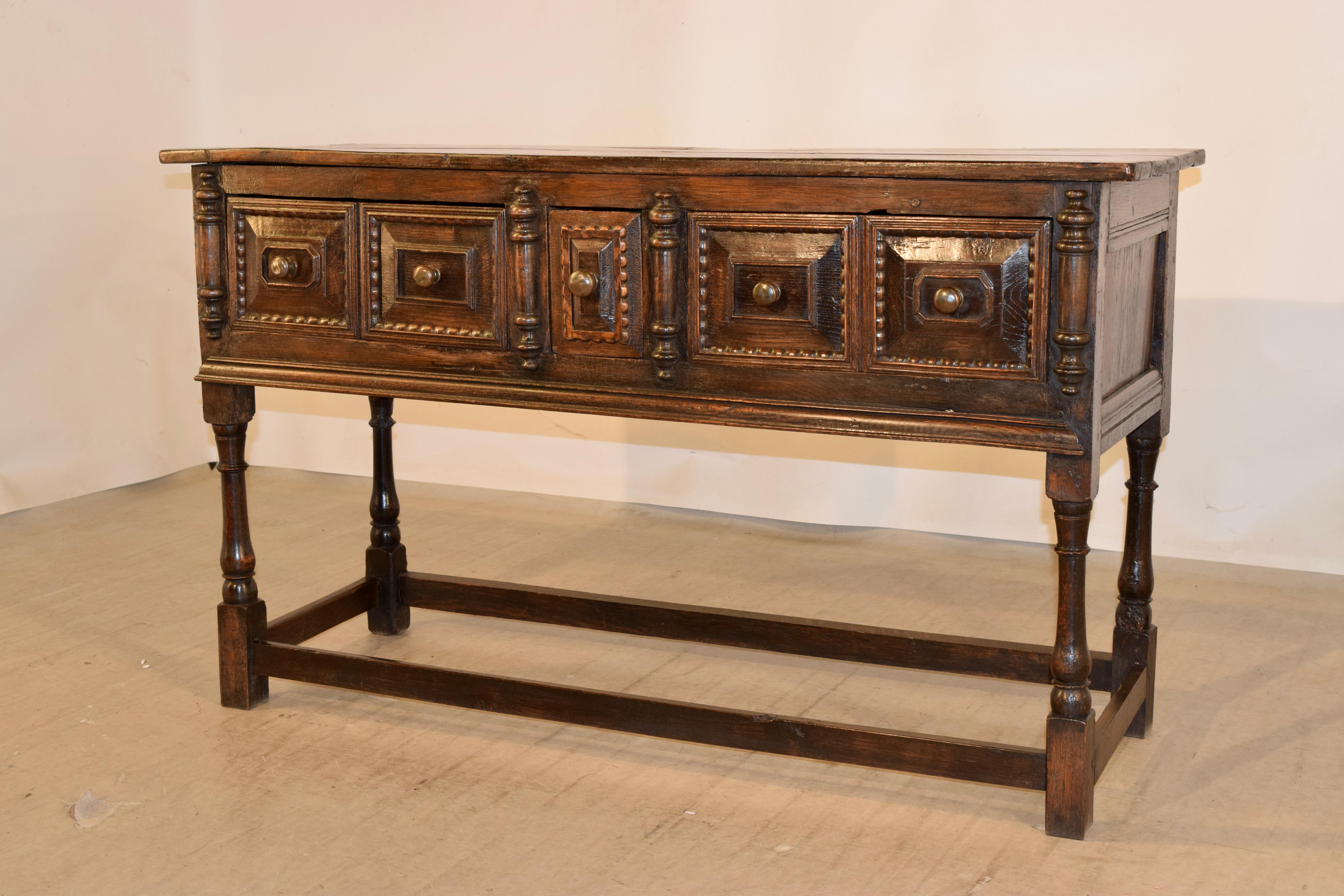 18th Century and Earlier 18th Century English Oak Sideboard For Sale