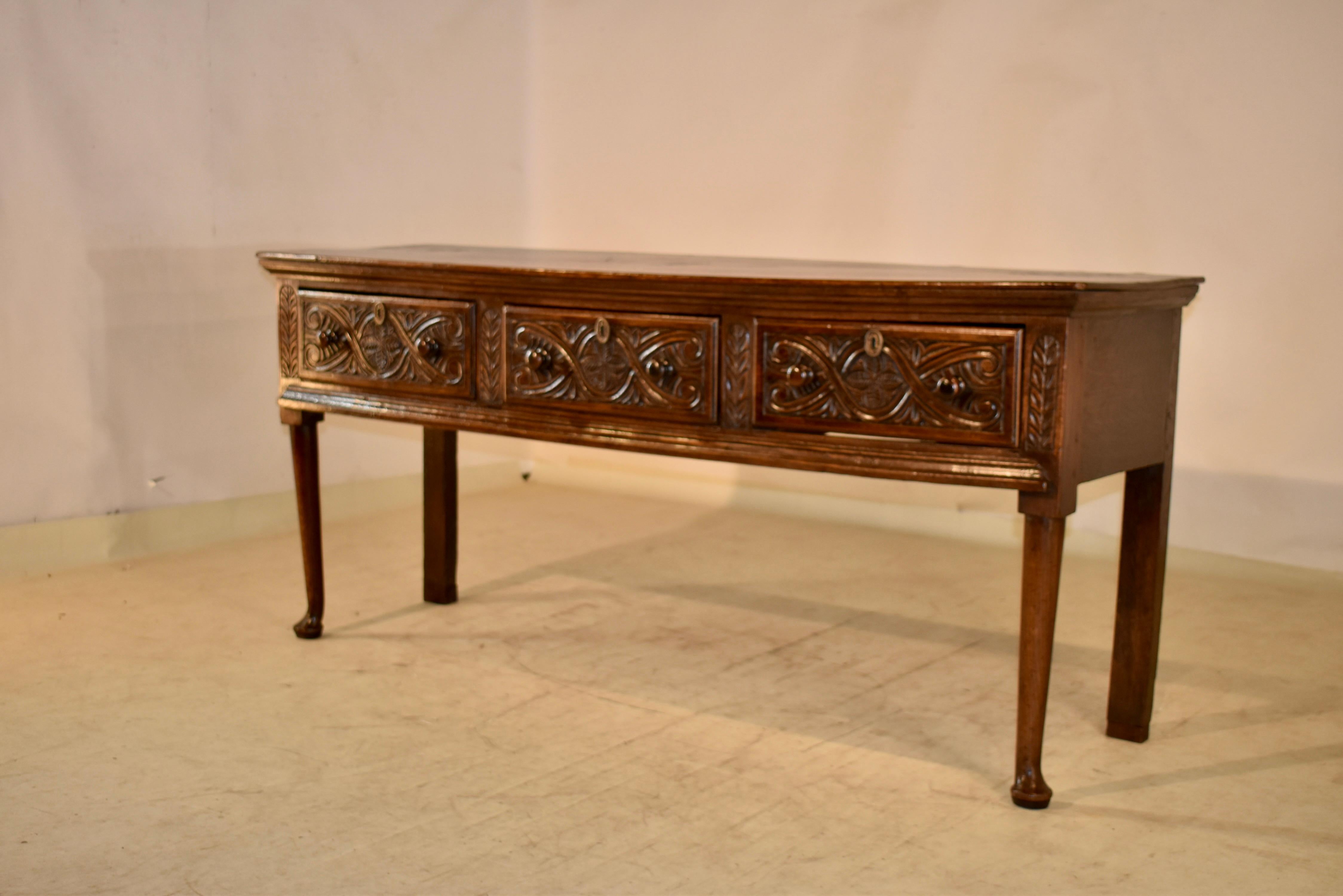 18th Century and Earlier 18th Century English Oak Sideboard