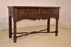 18th Century English Oak Sideboard with Gorgeous Hand-Carving