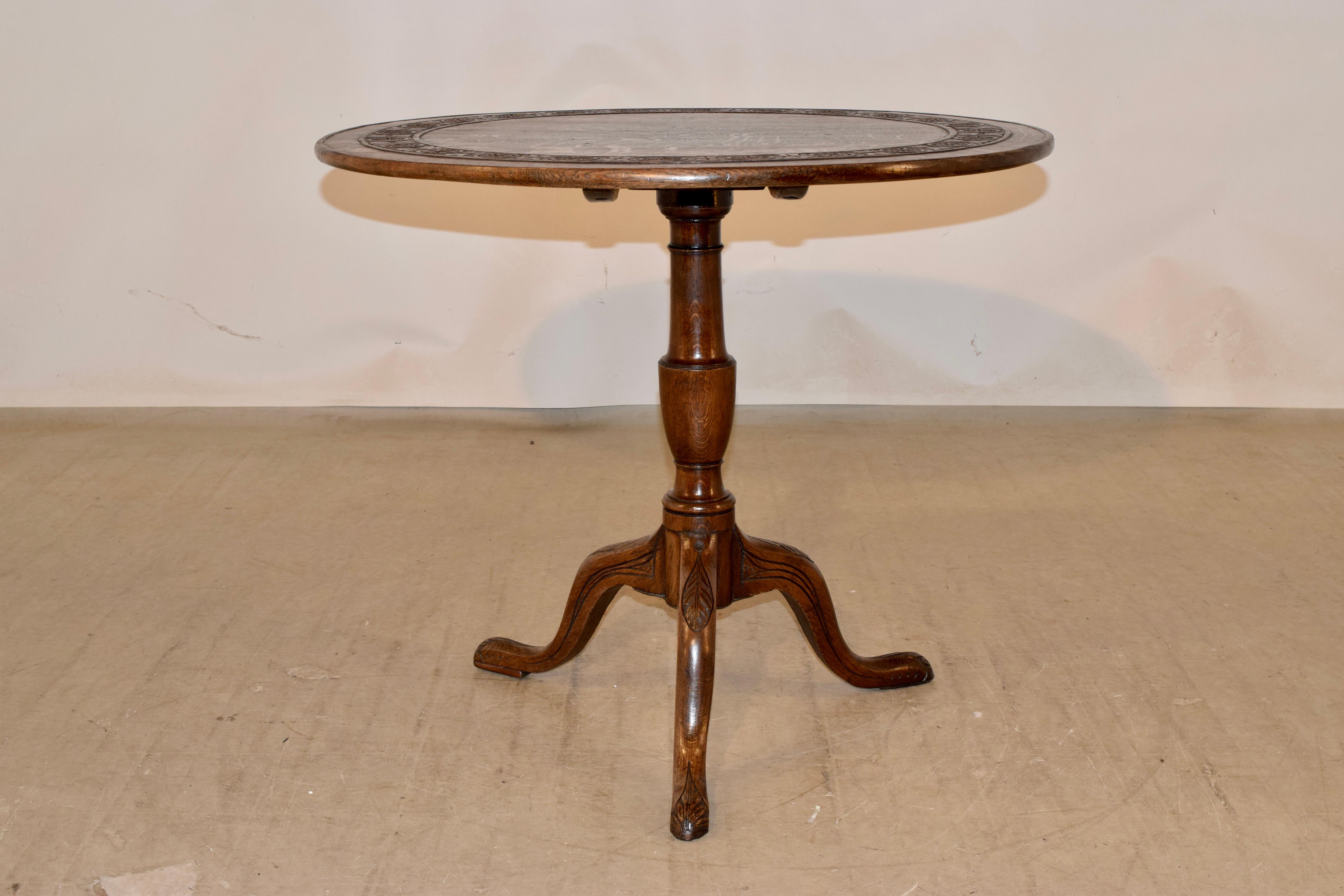 Table à plateau basculant en chêne anglais du XVIIIe siècle en vente 2