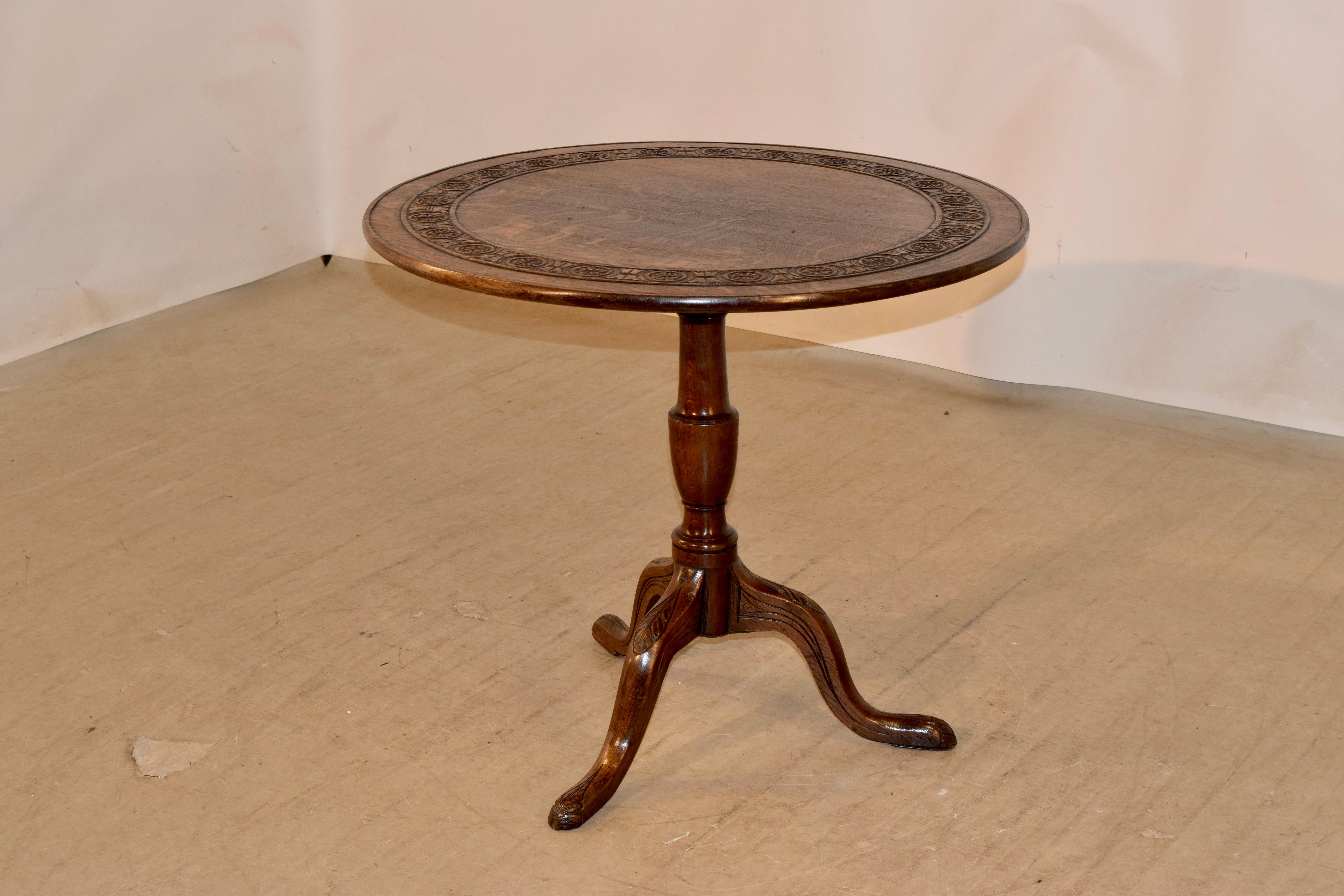 18th Century English Oak Tilt-Top Table For Sale 4