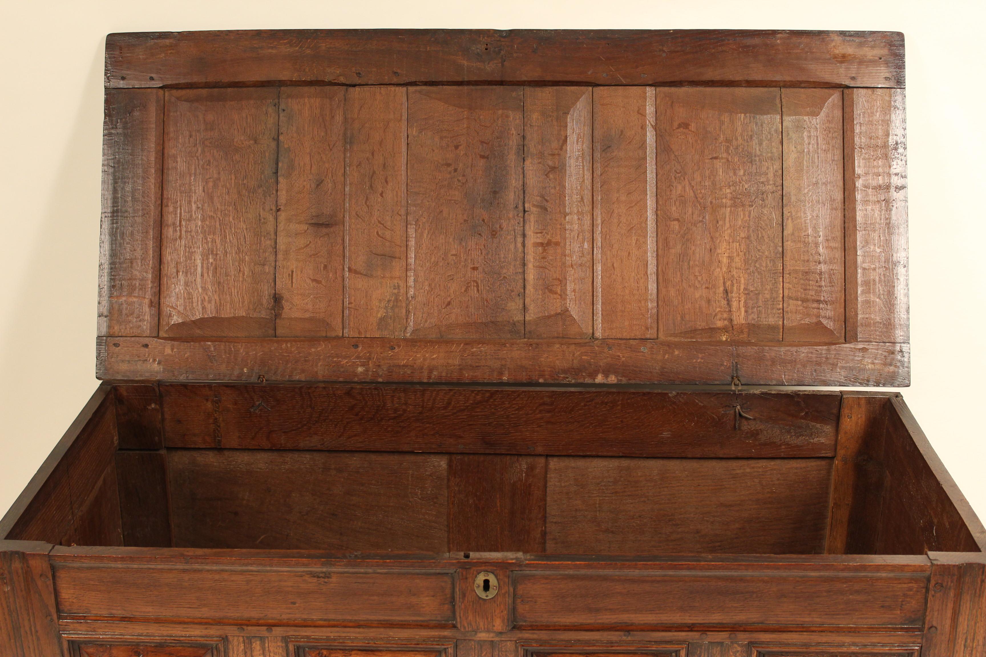 18th Century English Oak Trunk 6