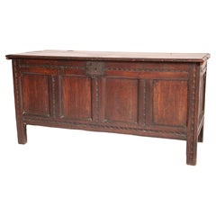 Antique 18th Century English Oak Trunk