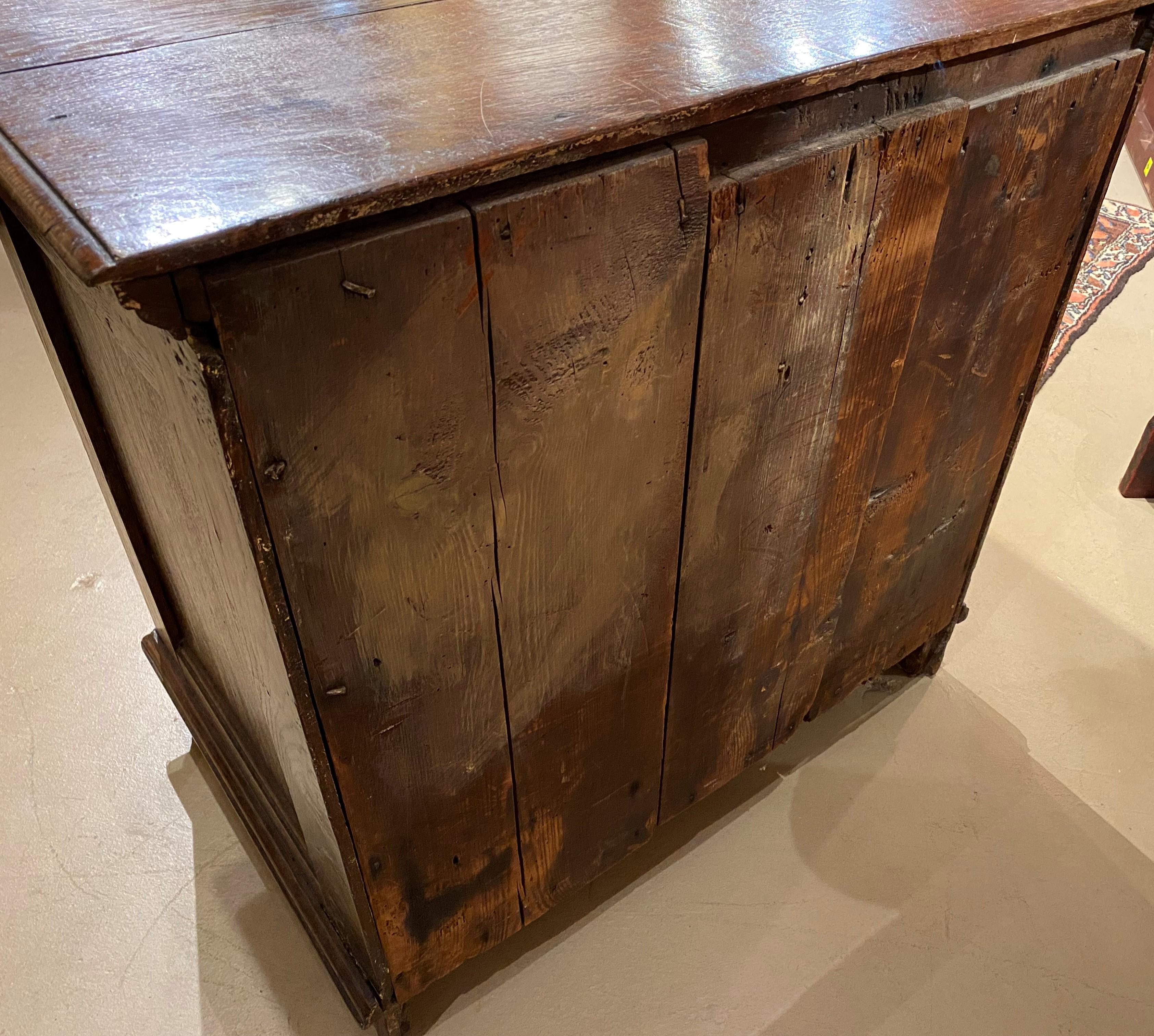 18th Century English Oak Two Over Two Drawer Chest with Drop Pulls 1