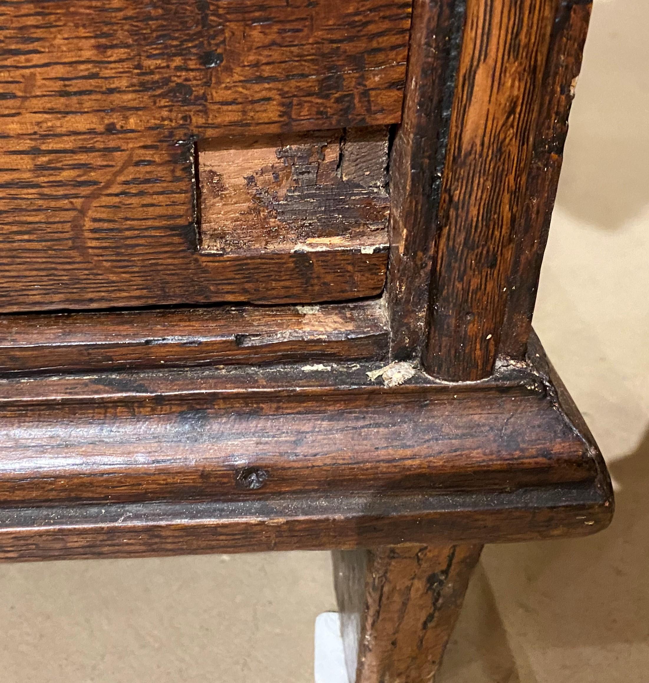 18th Century English Oak Two Over Two Drawer Chest with Drop Pulls 2