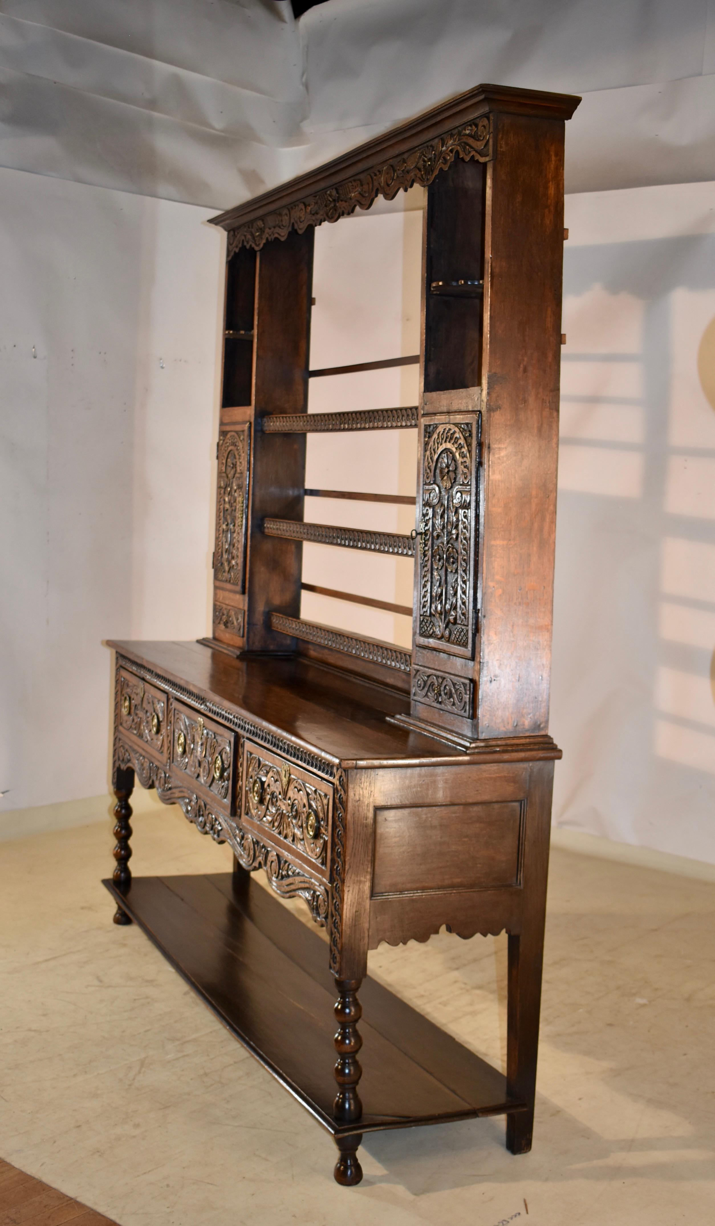 18th Century English Oak Welsh Dresser For Sale 7