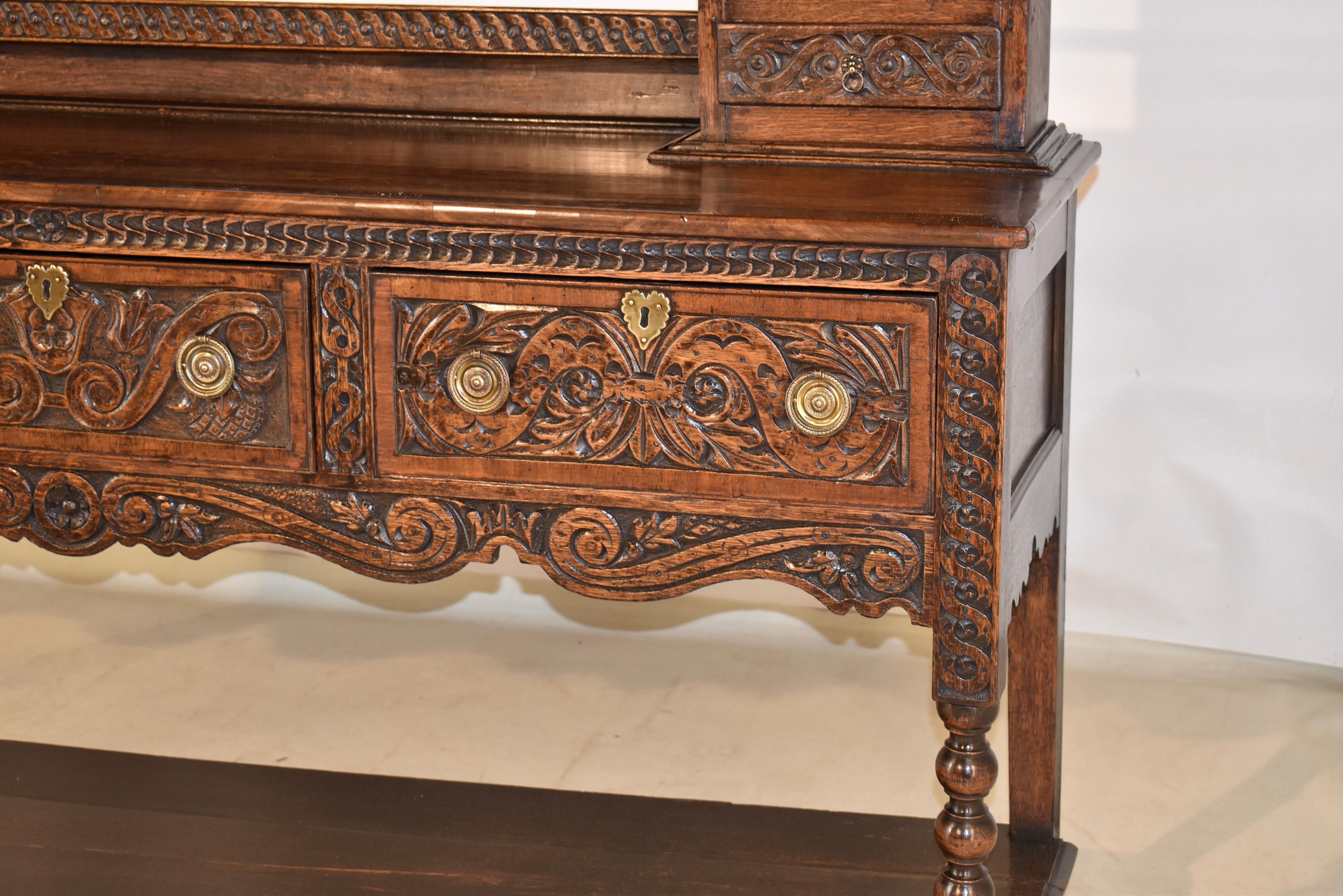 18th Century English Oak Welsh Dresser In Good Condition For Sale In High Point, NC