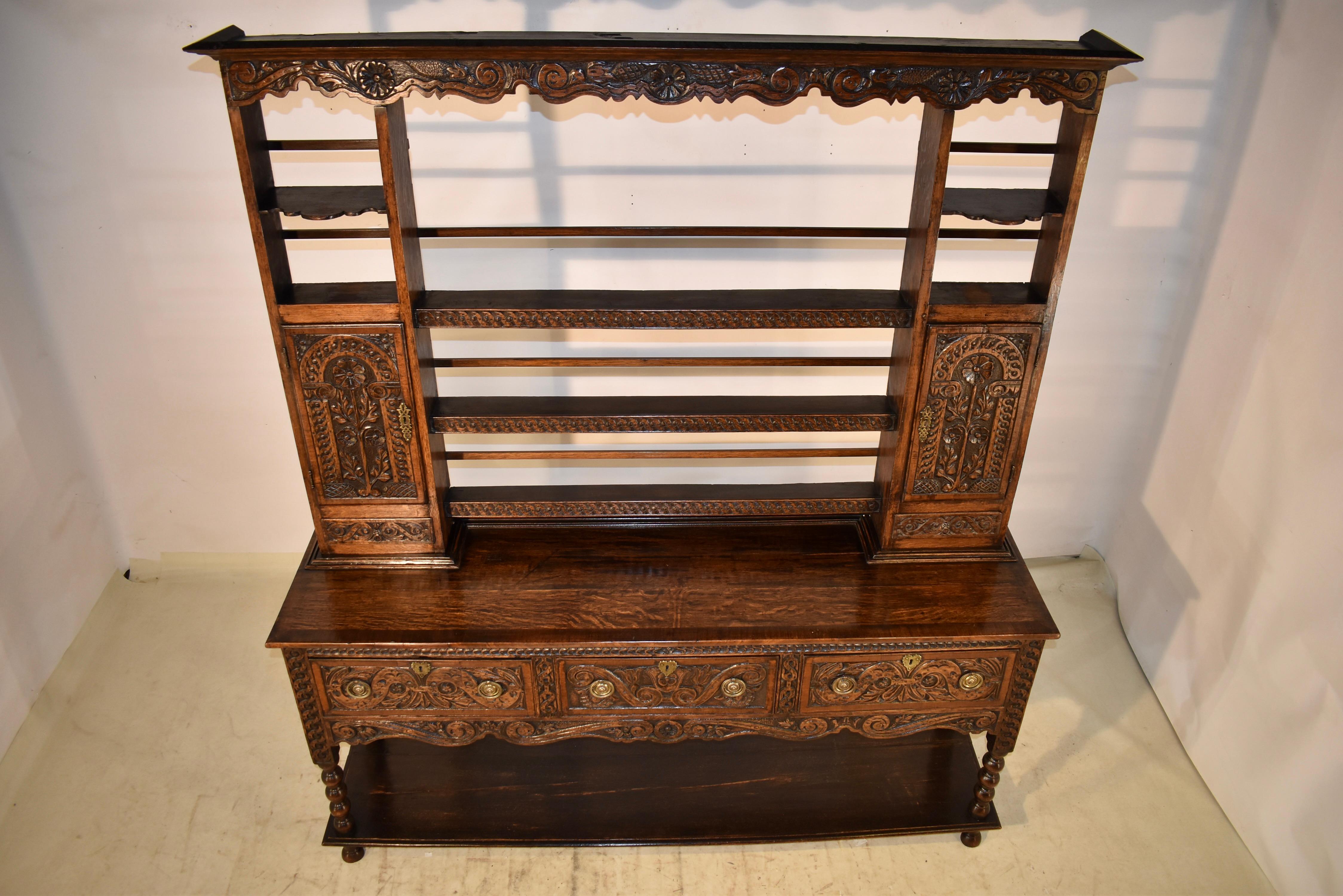18th Century English Oak Welsh Dresser For Sale 1