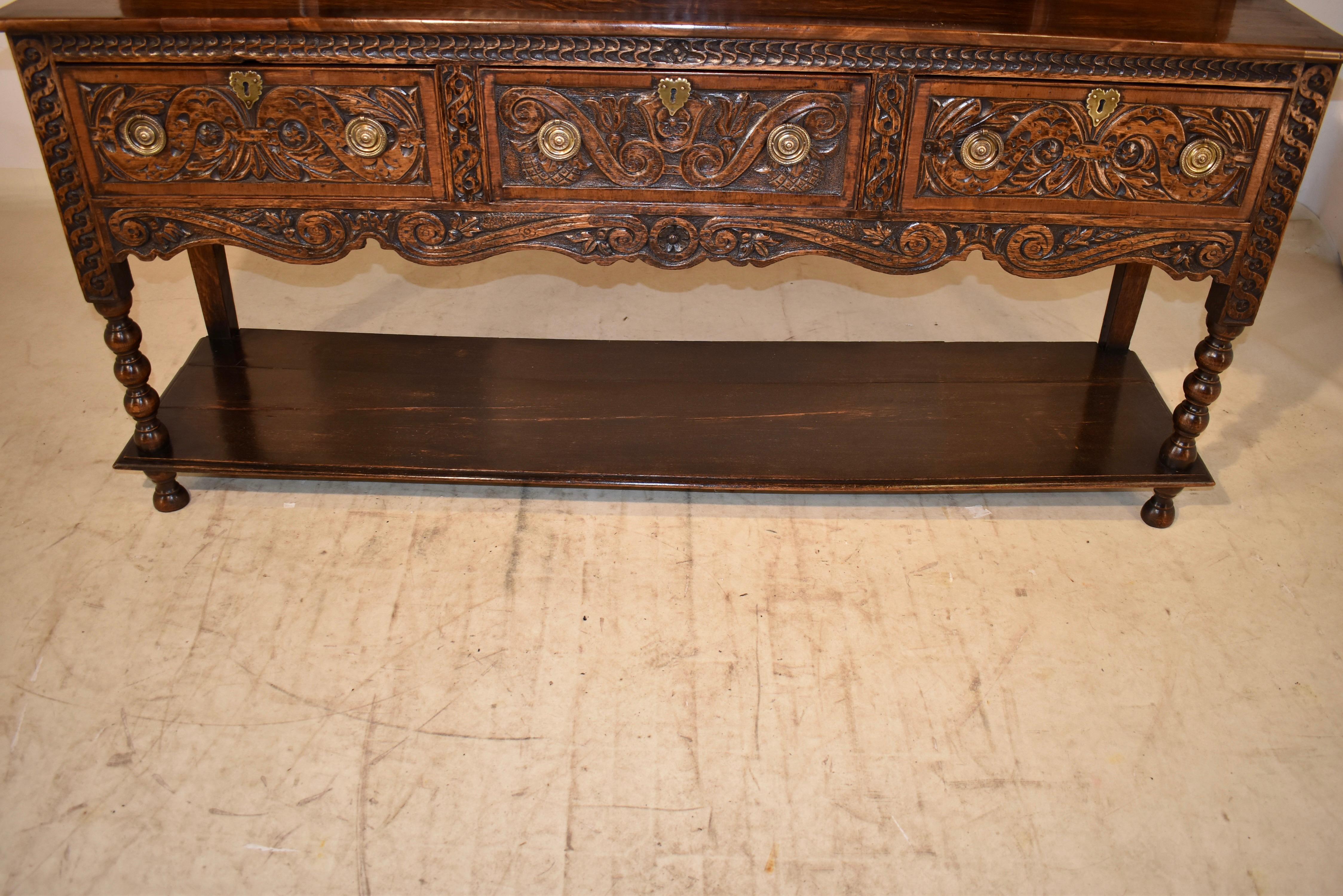 18th Century English Oak Welsh Dresser For Sale 3