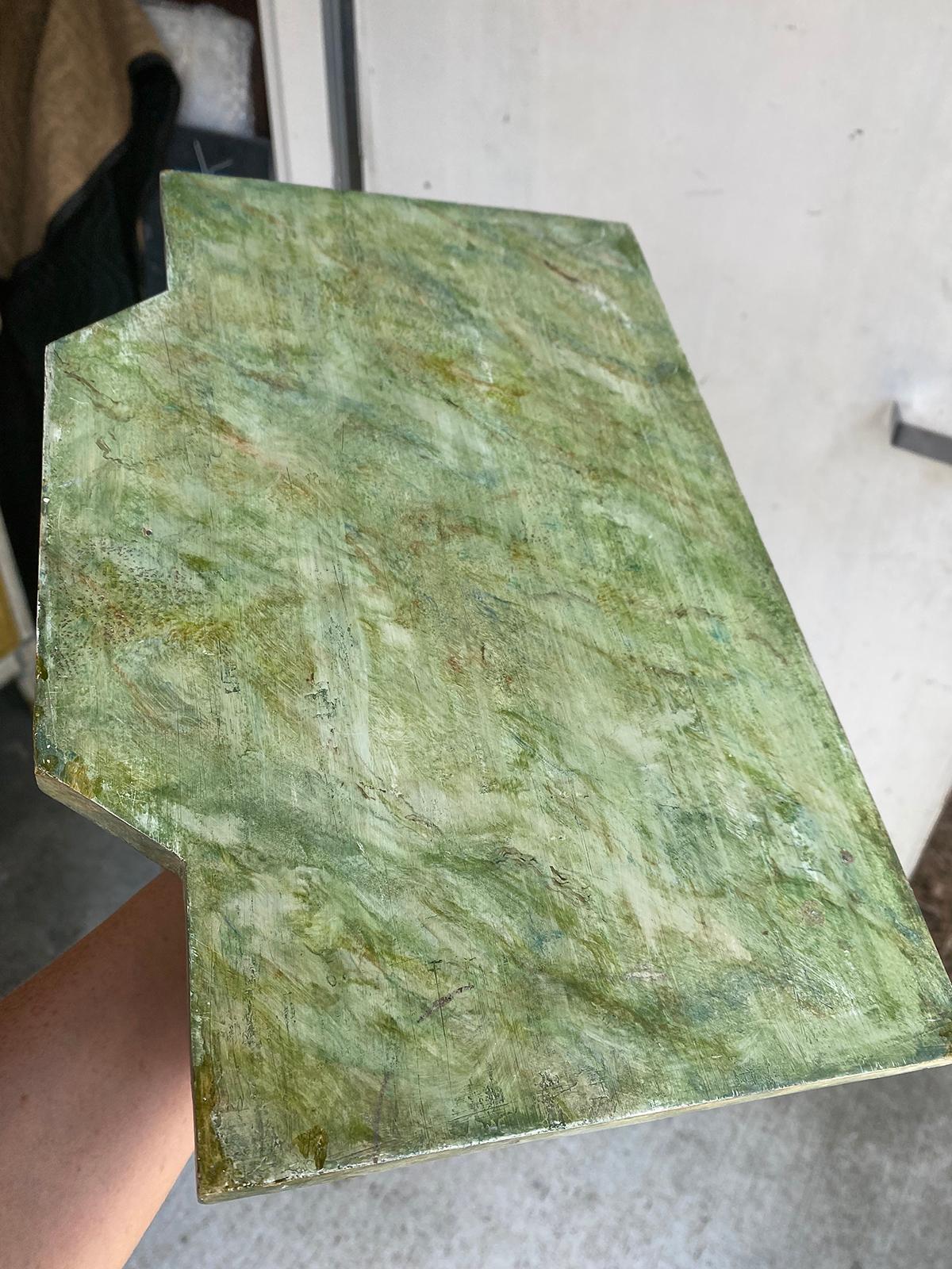 18th Century and Earlier 18th Century English Painted Bracket, Custom Finish, Green Faux Marble Top