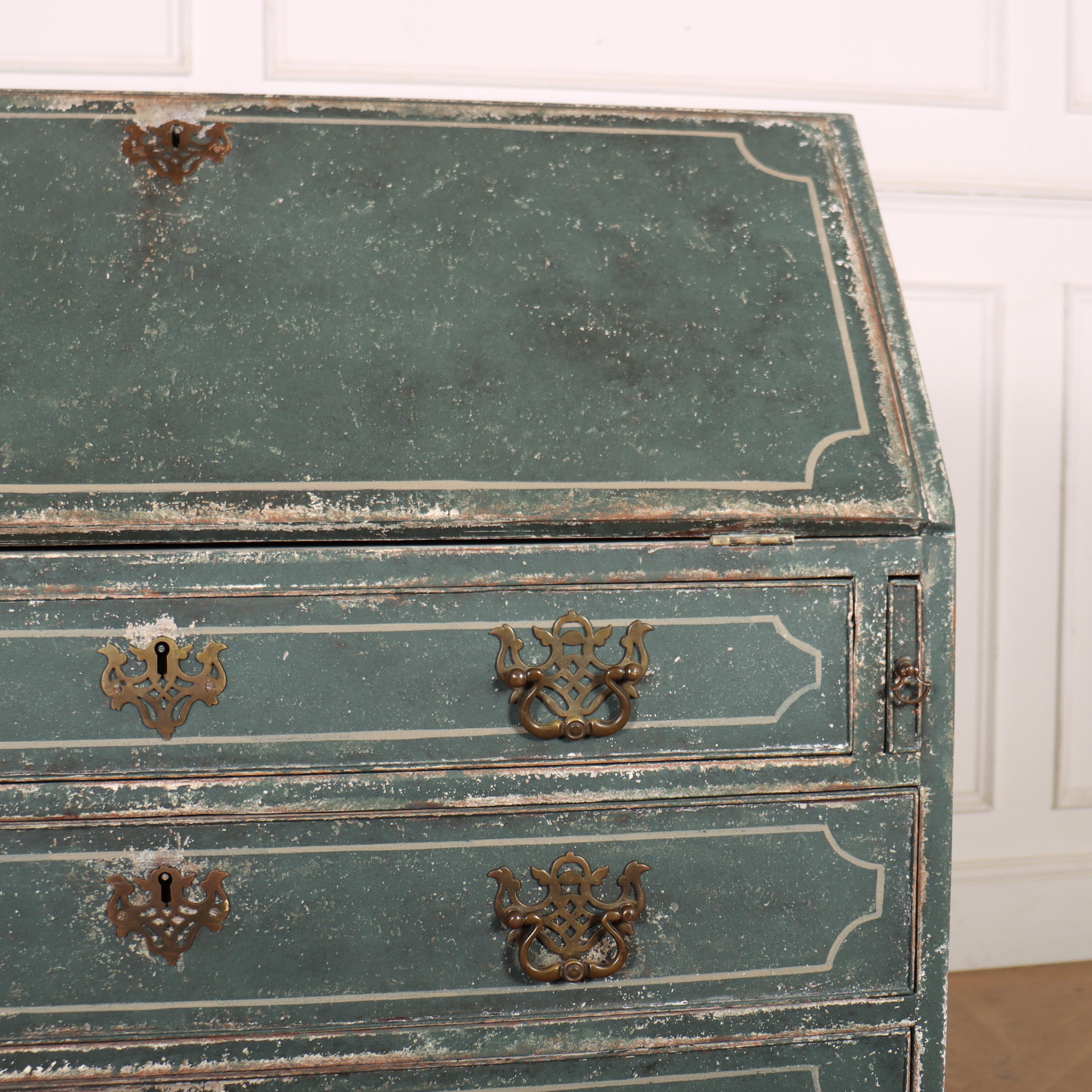 Oak 18th Century English Painted Bureau For Sale
