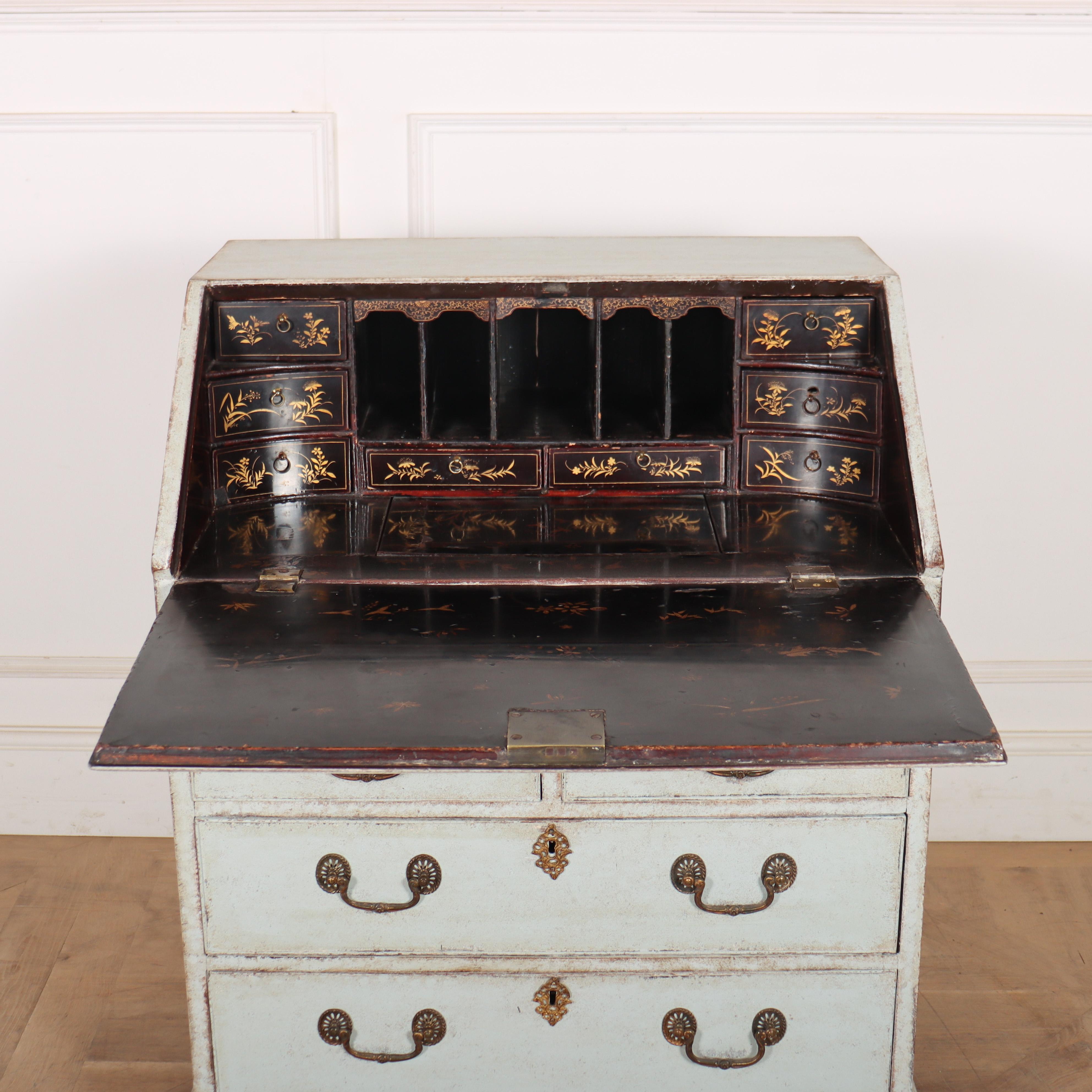 Oak 18th Century English Painted Bureau For Sale
