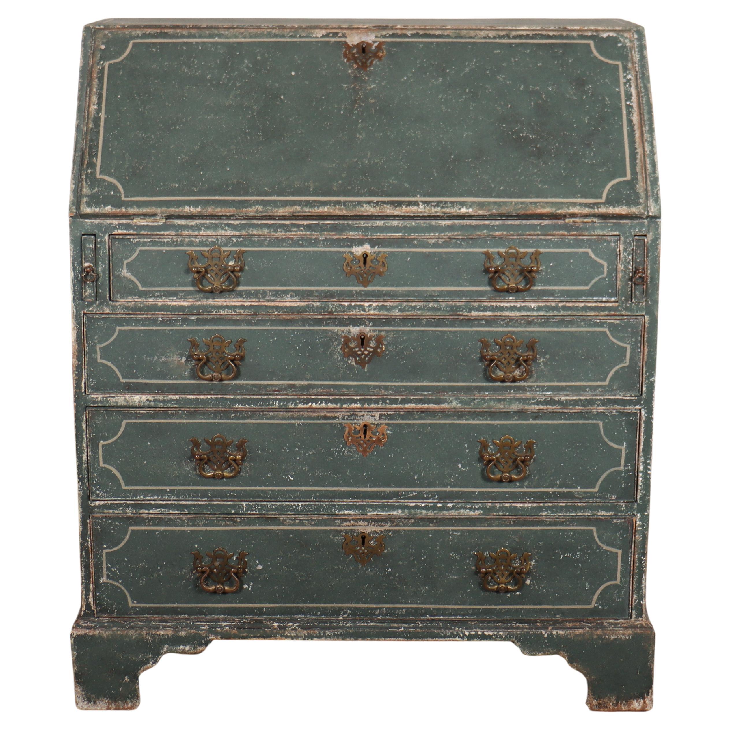 Bureau peint anglais du 18ème siècle