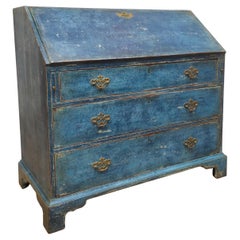 Bureau peint anglais du 18ème siècle