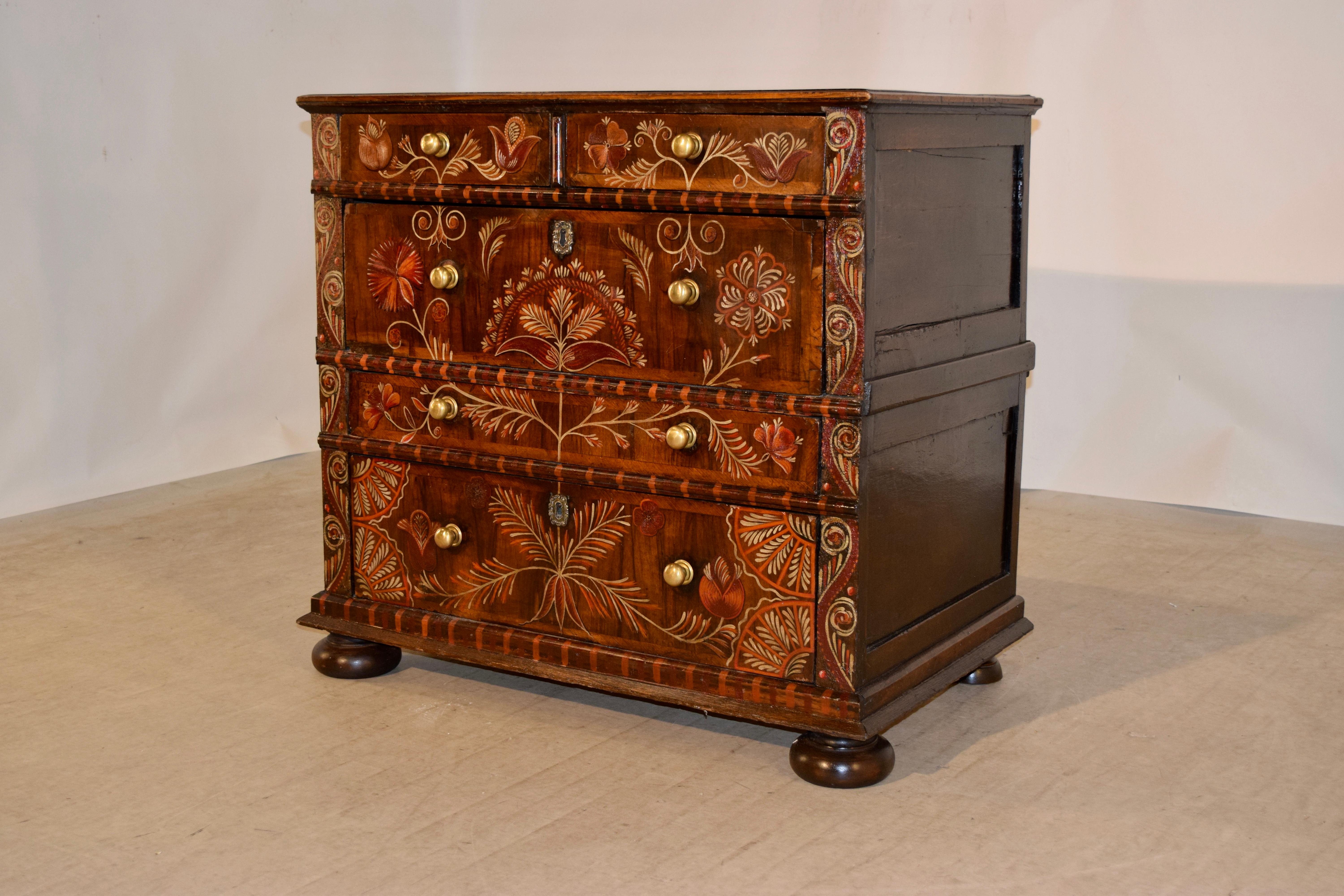 18th Century English Painted Chest of Drawers In Good Condition In High Point, NC