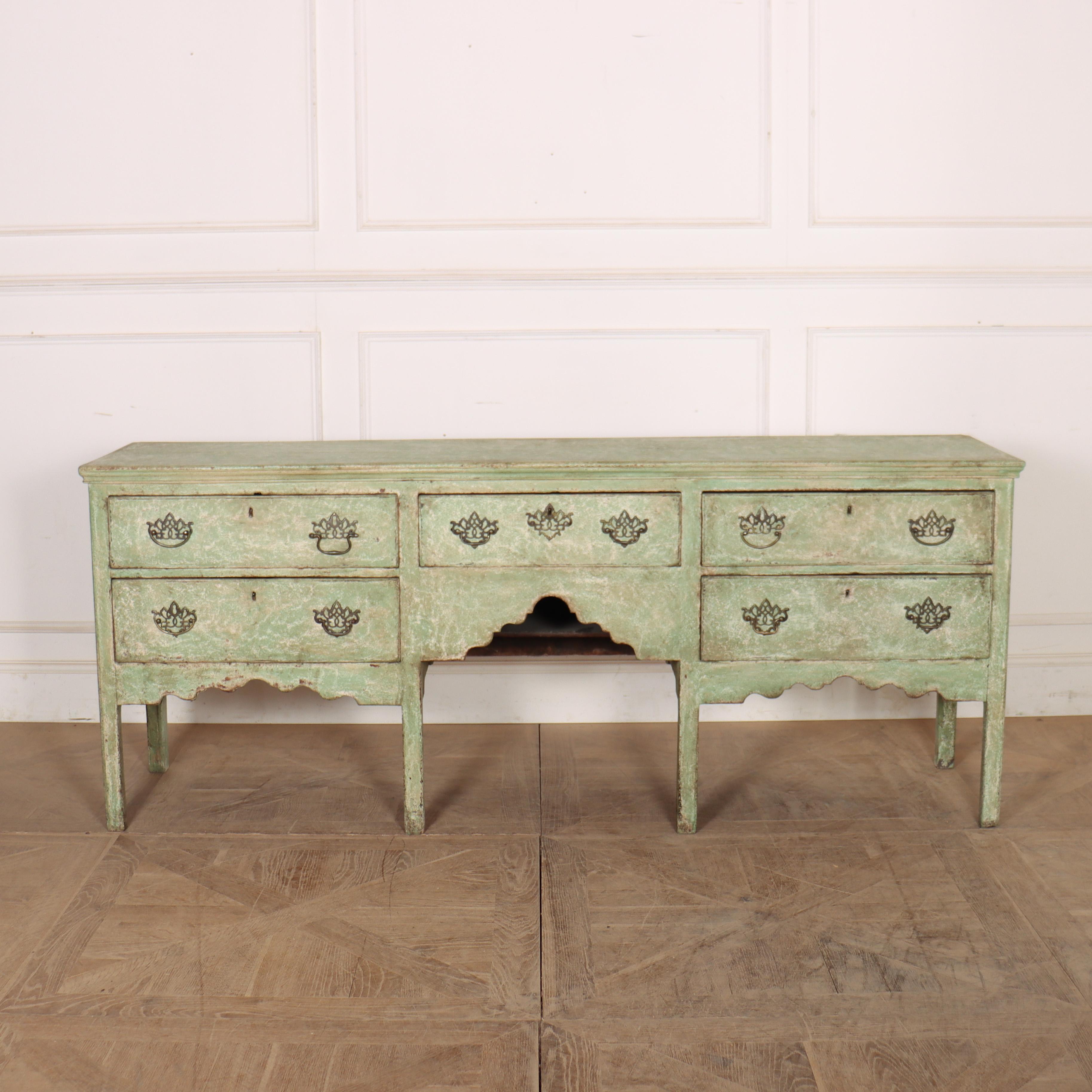 Inglese 18th Century English Painted Dresser Base / Sideboard in vendita
