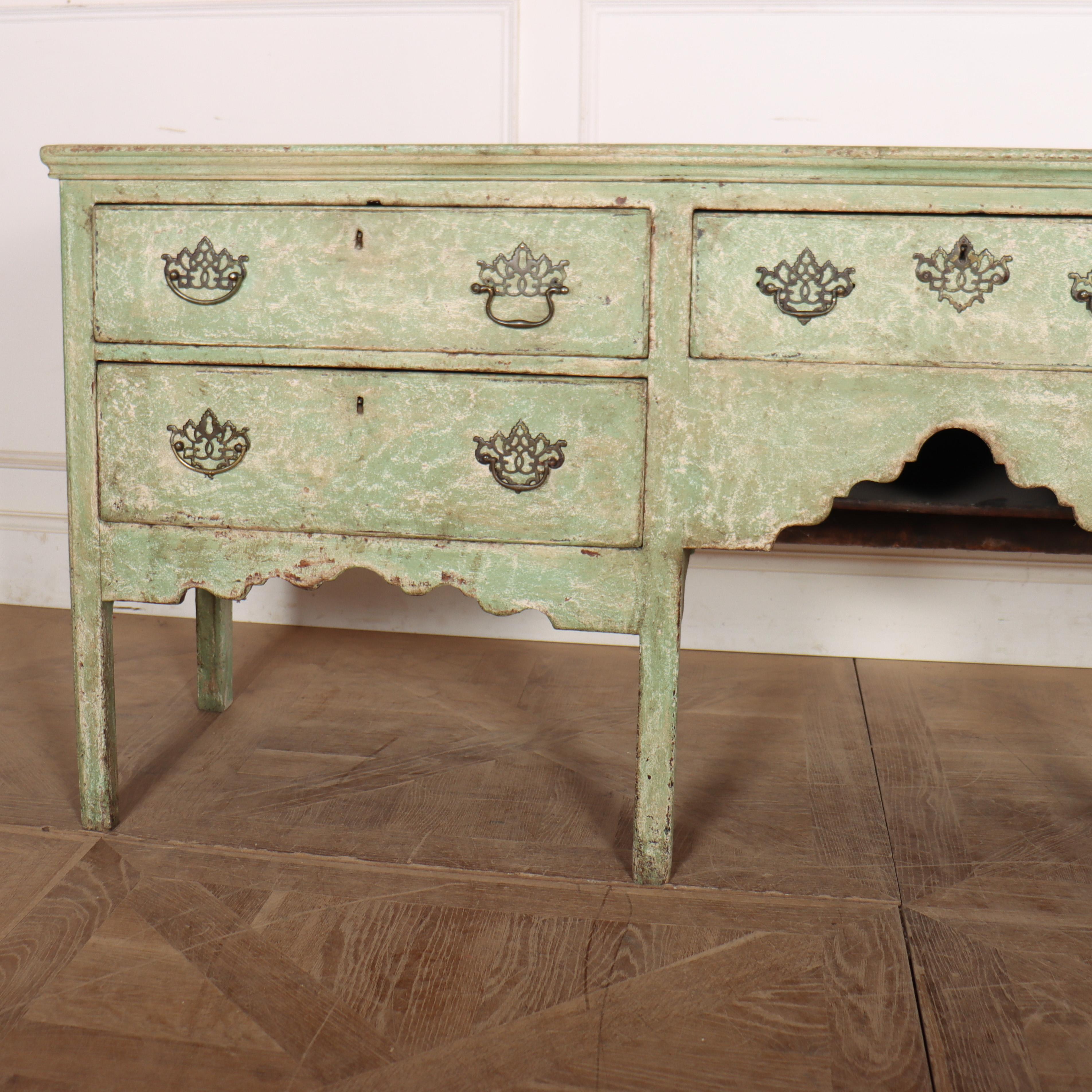 Dipinto a mano 18th Century English Painted Dresser Base / Sideboard in vendita