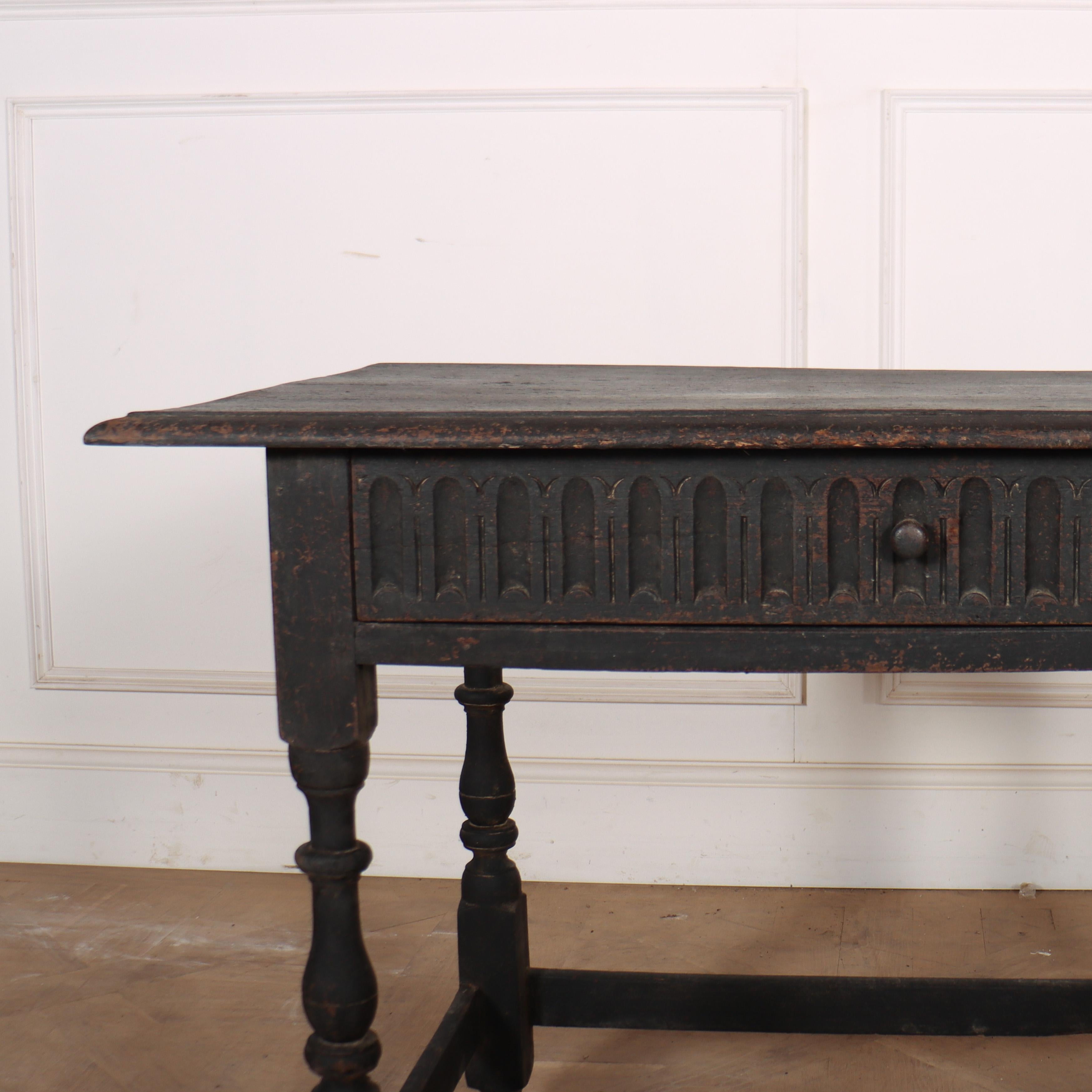 Jolie table à lampe / table d'appoint en chêne peint anglais du 18e siècle à un tiroir. 1740.

Référence : 8443

Dimensions
39 pouces (99 cm) de large
57 cm (22.5 inches) de profondeur
Hauteur de 72 cm (28.5 inches)