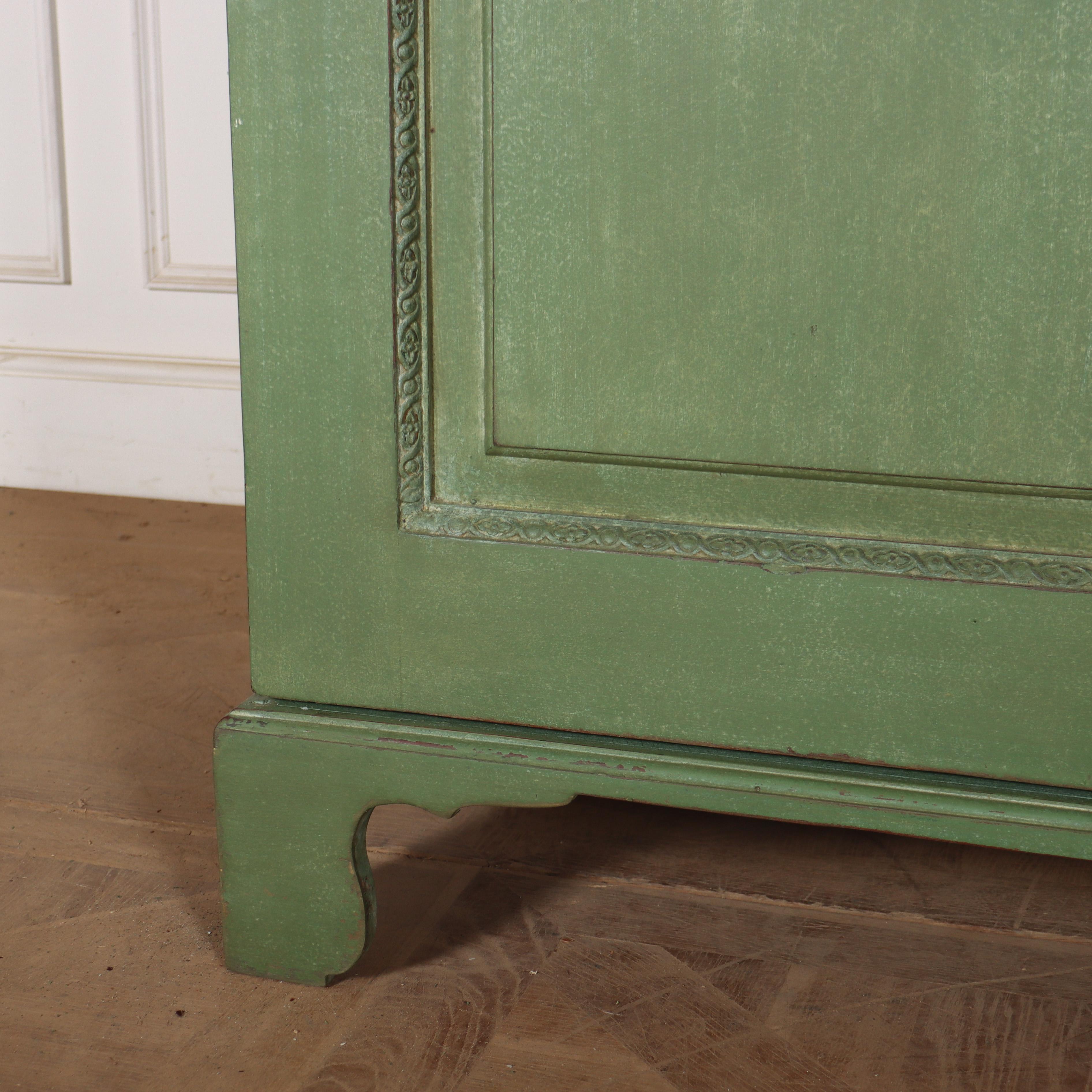18th Century and Earlier 18th Century English Painted Wardrobe For Sale