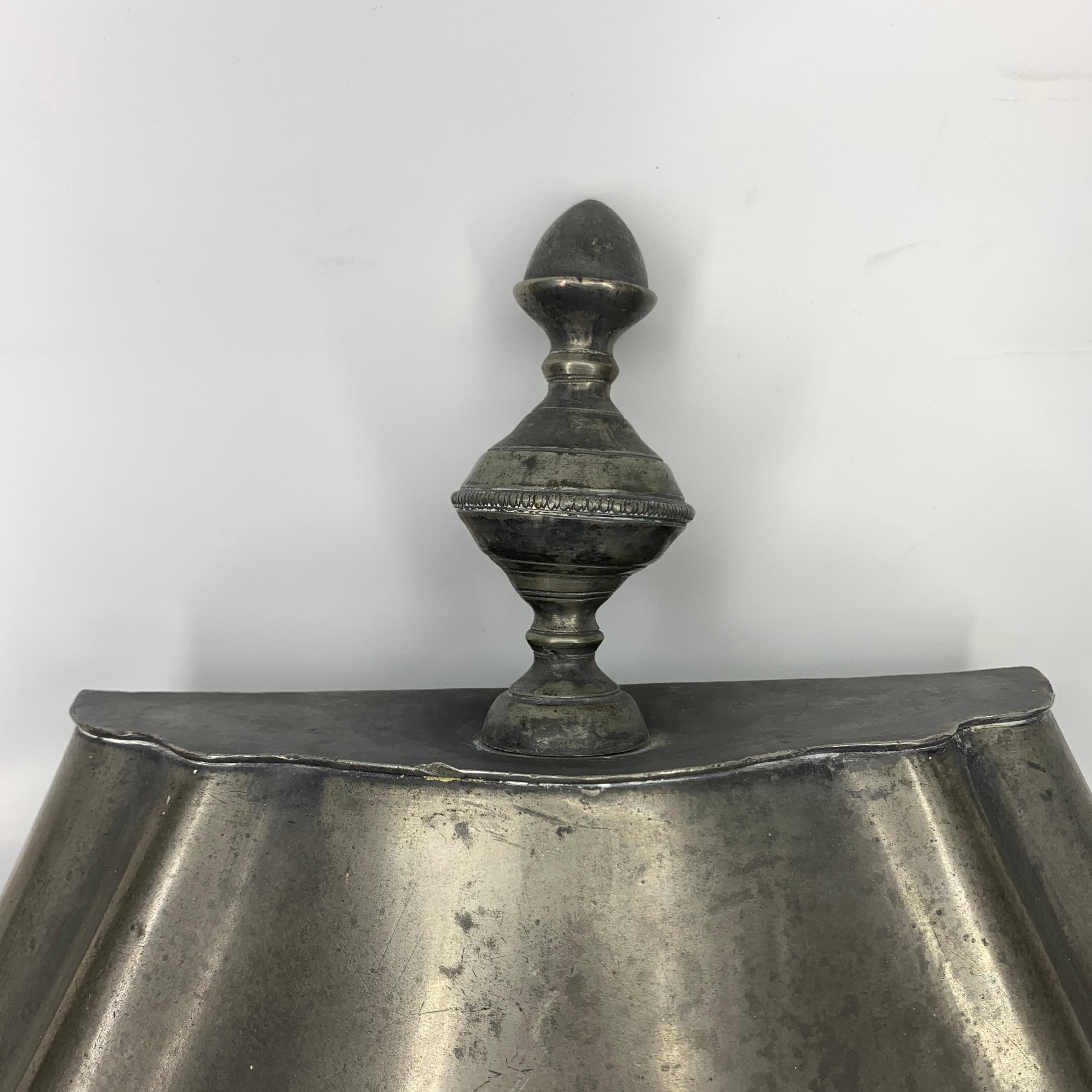 18th Century Pewter Repousse Wall Fountain Lavabo With Brass Spigot 7