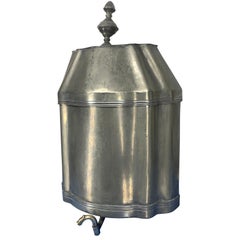 18th Century Pewter Repousse Wall Fountain Lavabo With Brass Spigot