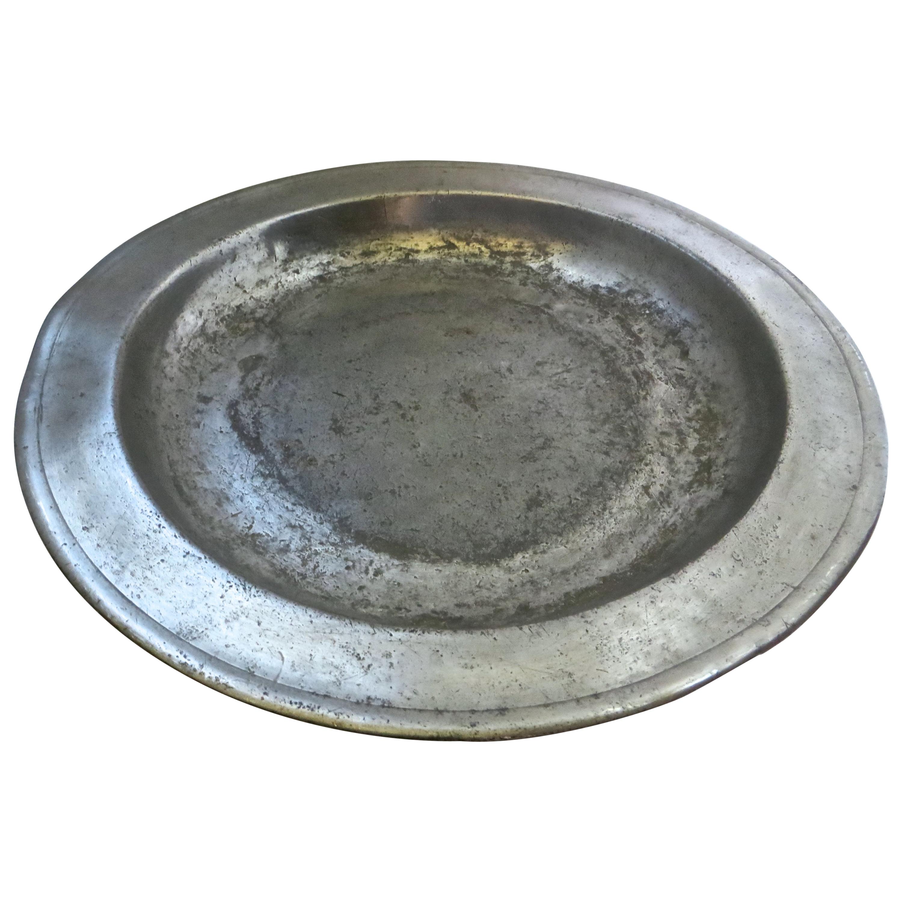 18th Century English Pewter Sadware Dish