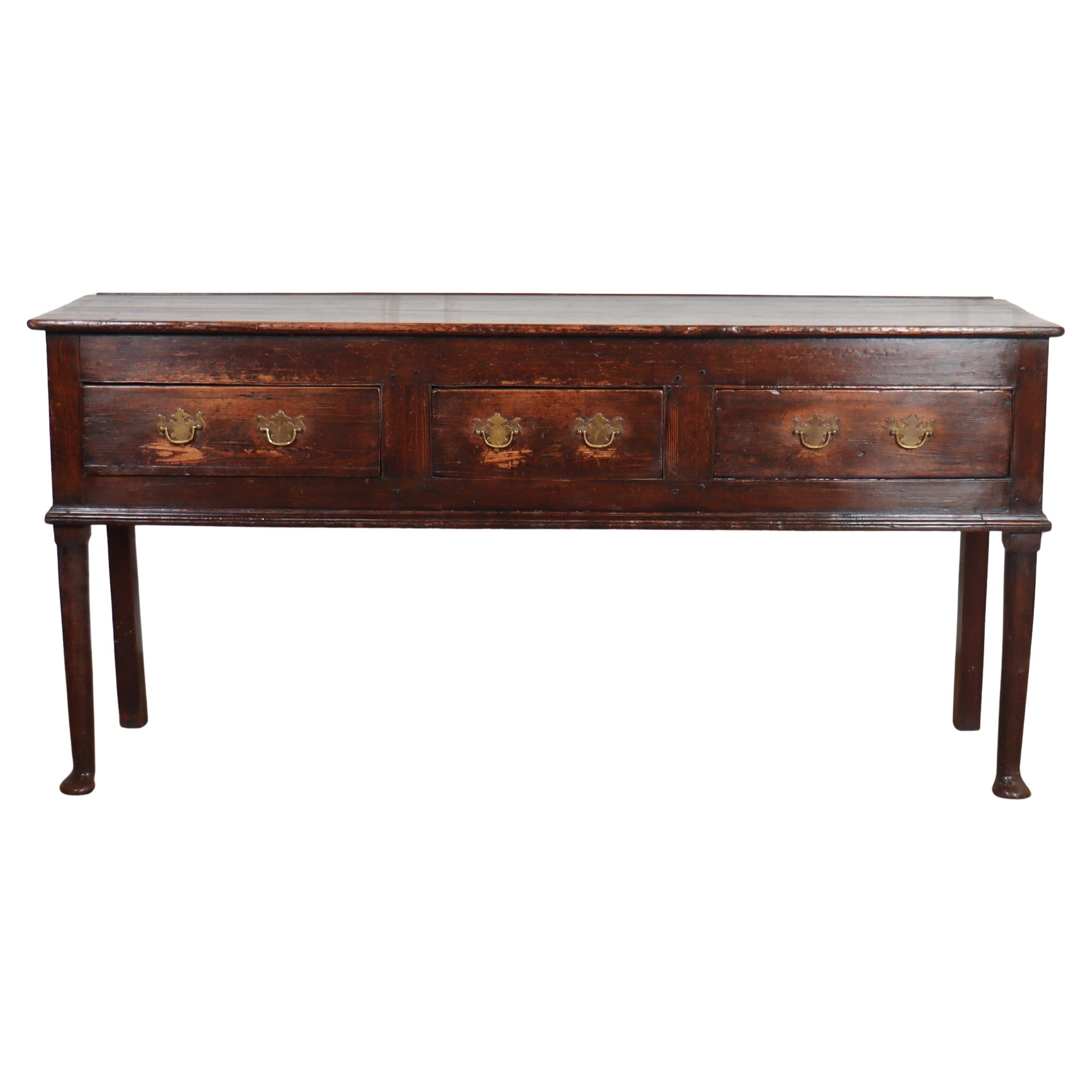18th Century English Pine Dresser Base For Sale