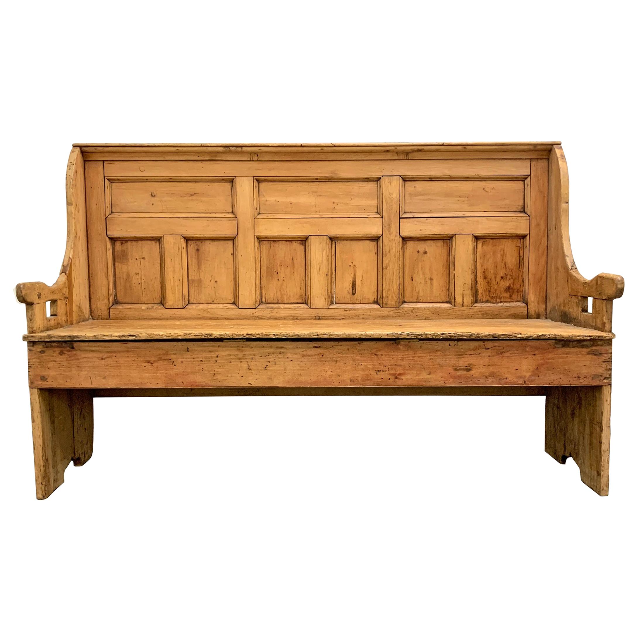 18th Century English Pine Settle For Sale at 1stDibs