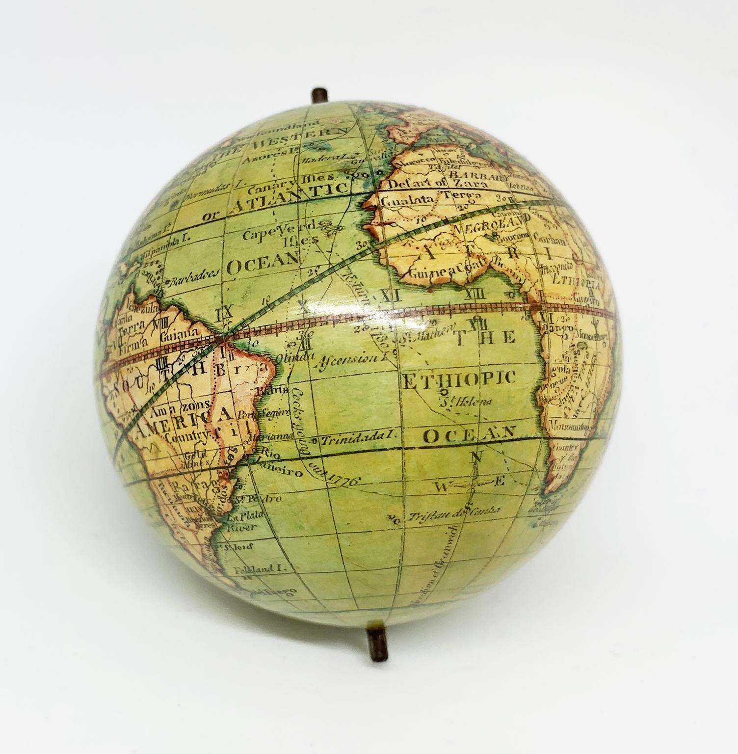 English Pocket Globe by Lane, London, between 1817 and 1833 7