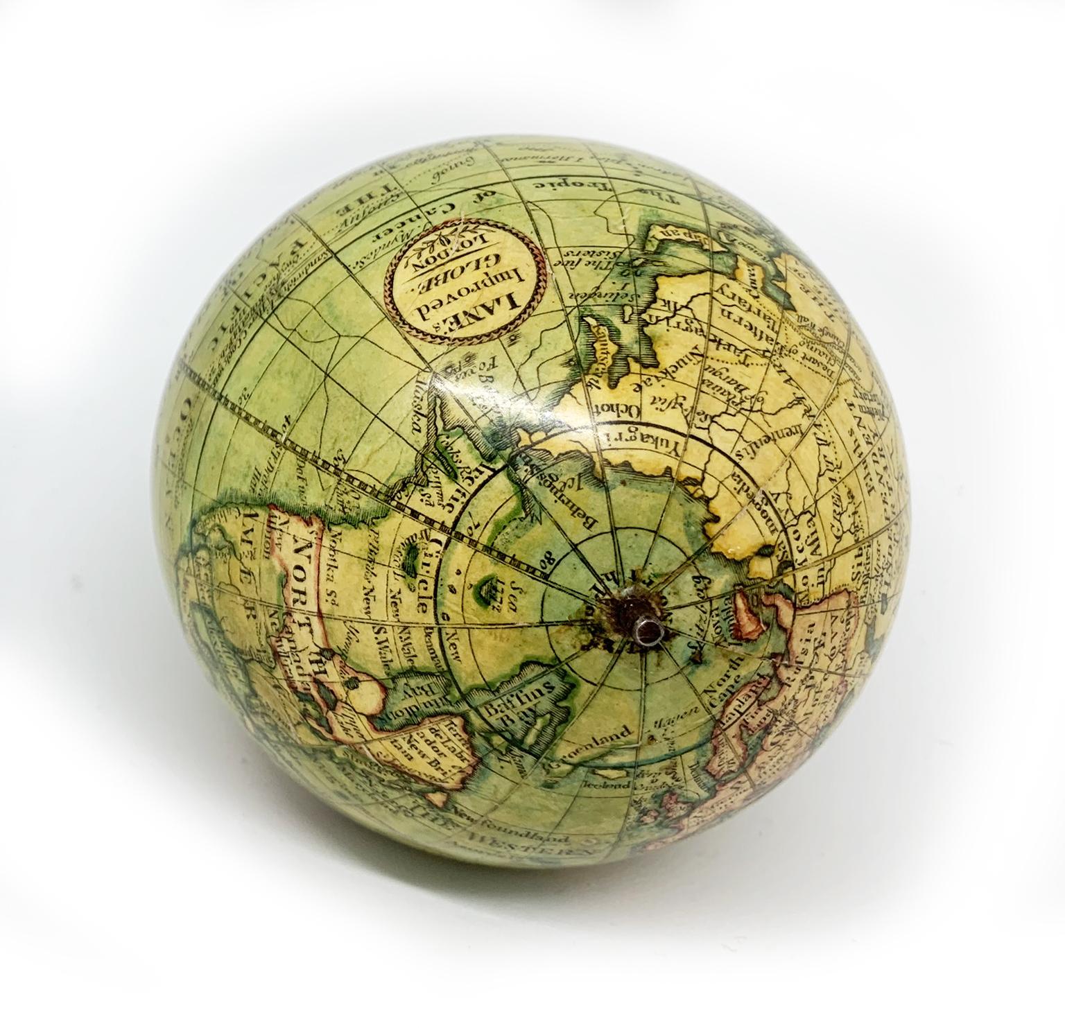 English Pocket Globe by Lane, London, between 1817 and 1833 10
