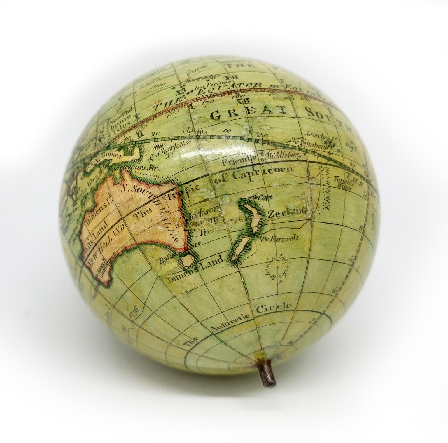English Pocket Globe by Lane, London, between 1817 and 1833 11