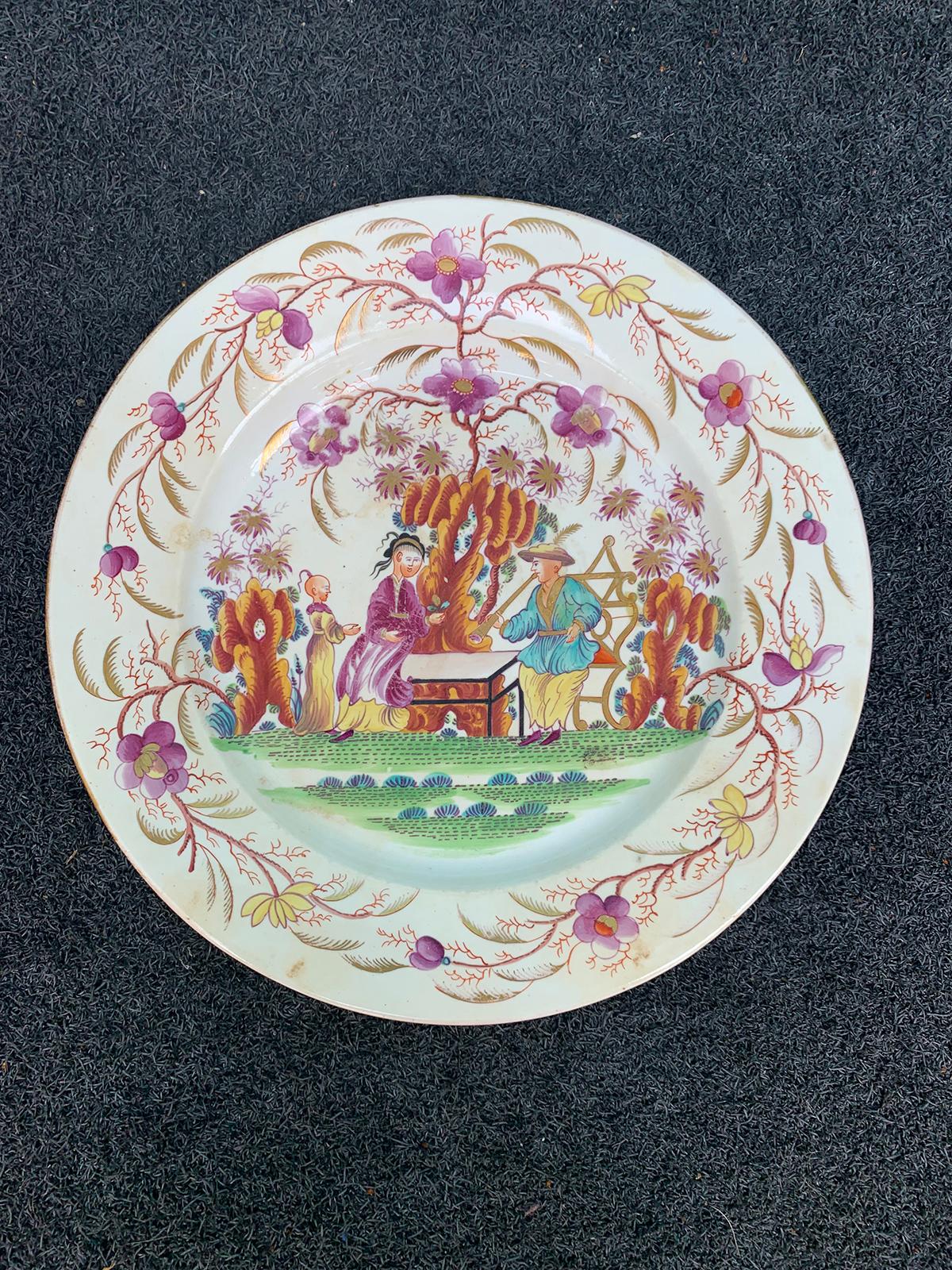 18th century English porcelain plate, possibly new hall.