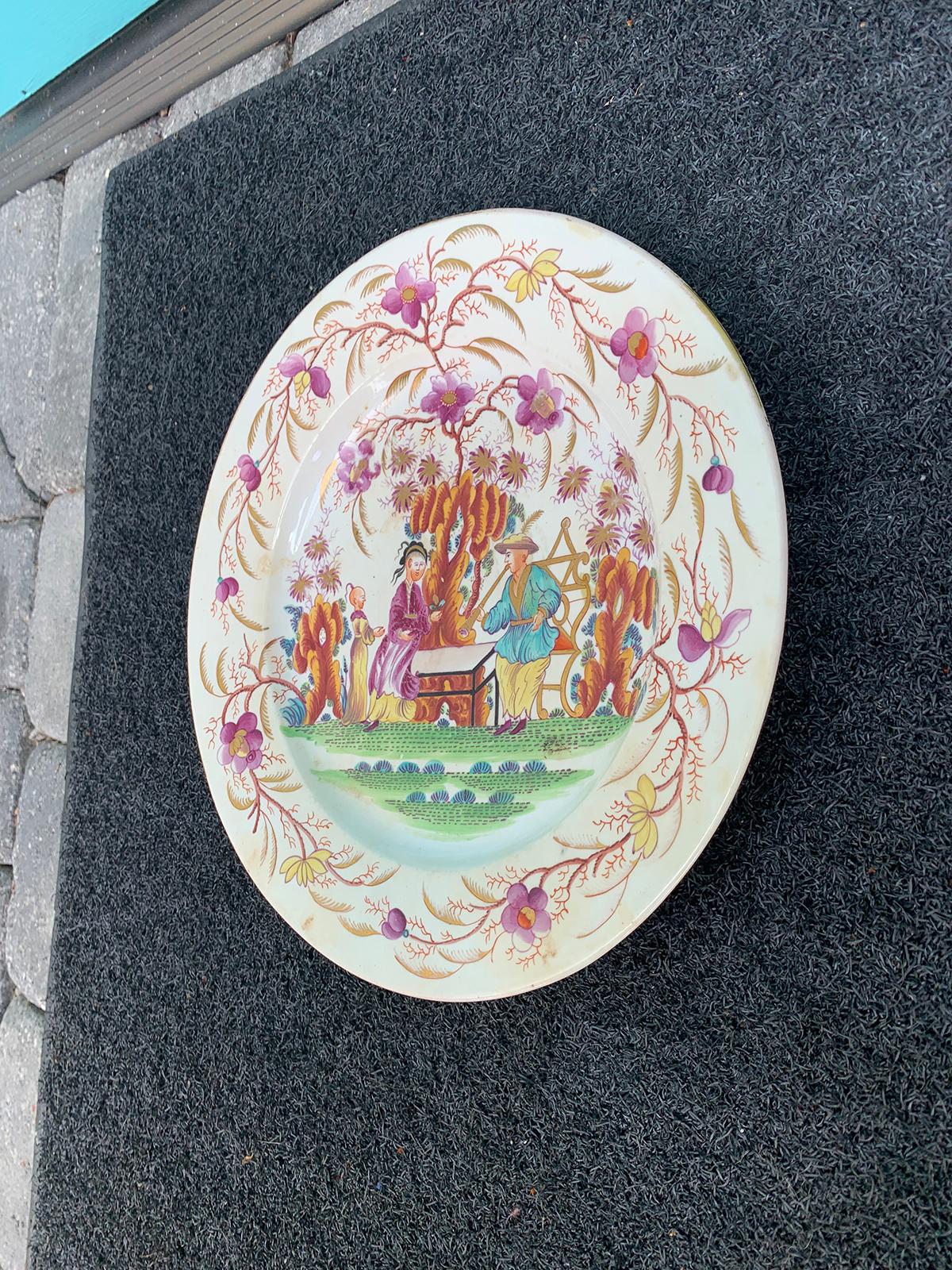 18th Century and Earlier 18th Century English Porcelain Plate, Possibly New Hall For Sale