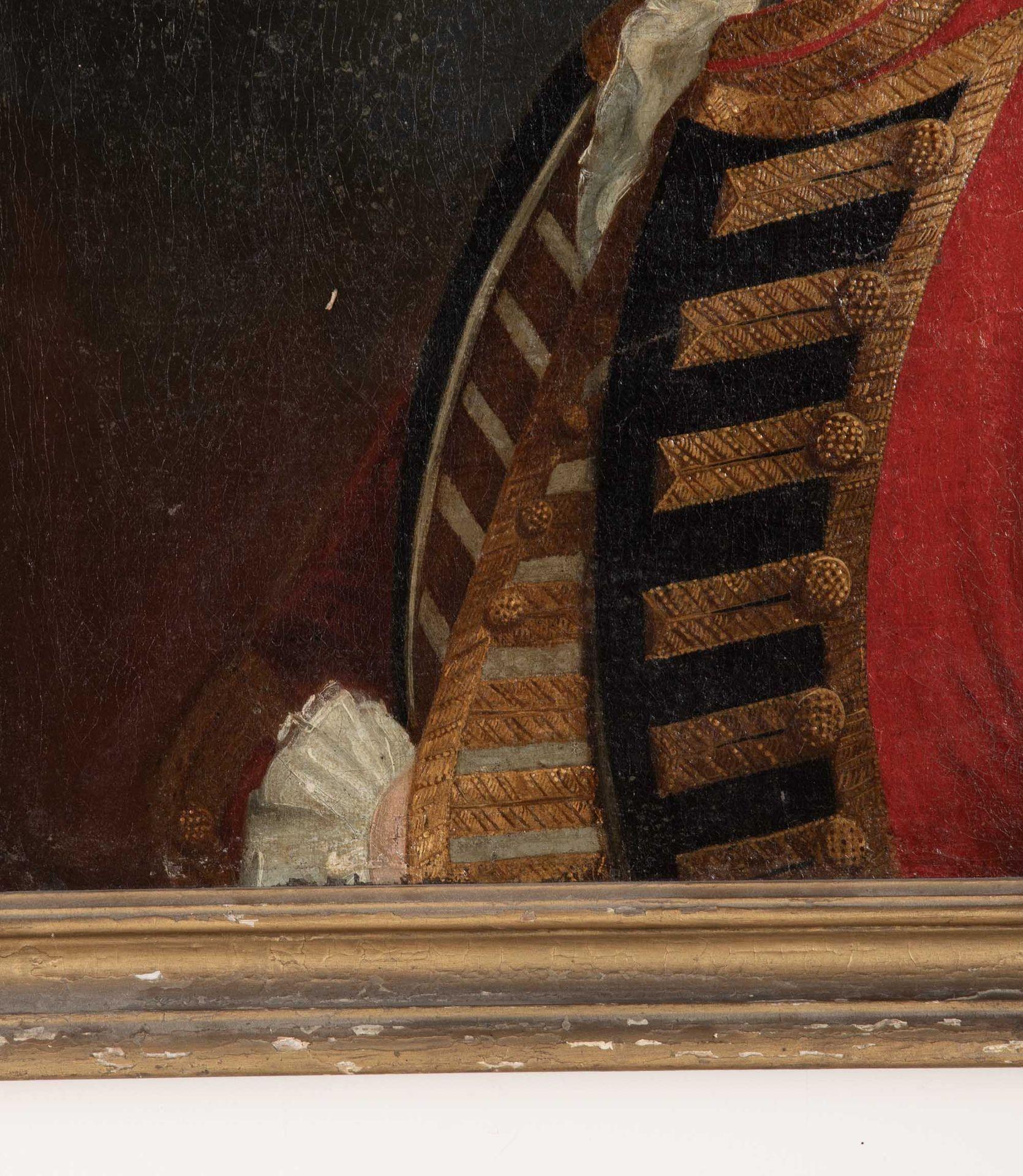 Canvas 18th Century English Portrait of a Gentleman in Red Army Uniform For Sale
