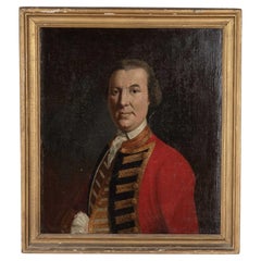 18th Century English Portrait of a Gentleman in Red Army Uniform