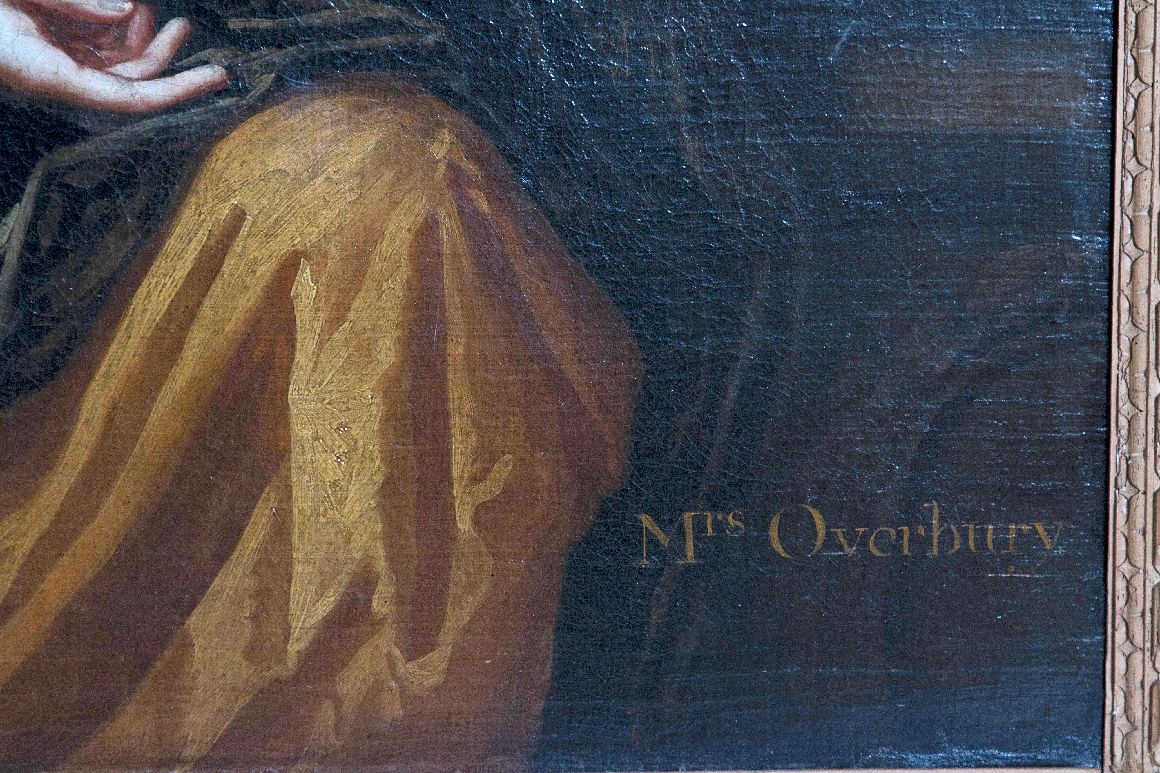 18th Century English Portrait of Mrs. Overbury Circle of Sir Godfrey Kneller 4