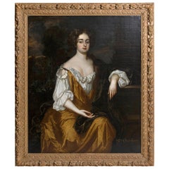 18th Century English Portrait of Mrs. Overbury Circle of Sir Godfrey Kneller