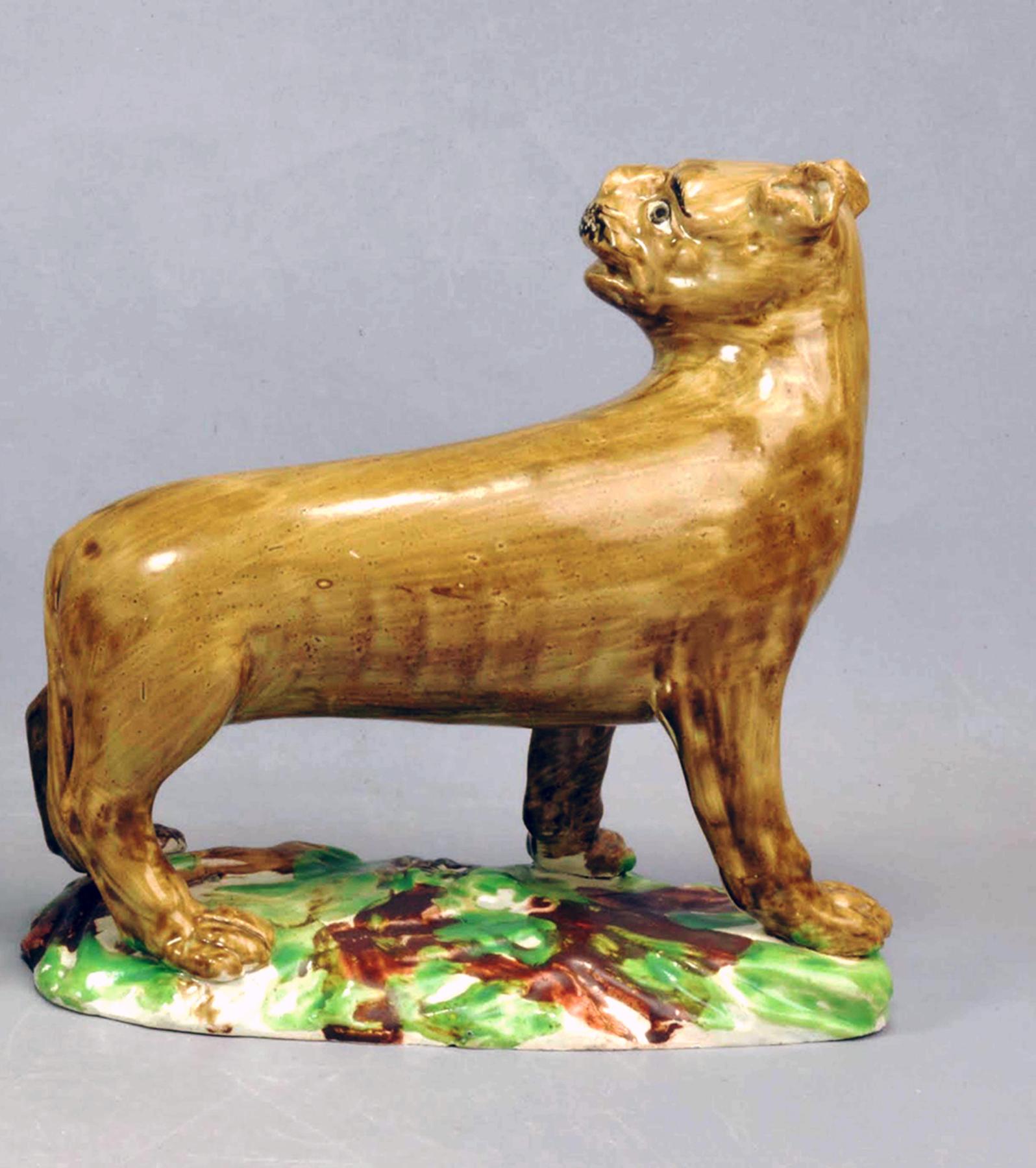 Englische Keramik-Perlenware-Löwen- und Löwenfiguren aus dem 18. Jahrhundert – Ralph Wood-Typ im Angebot 4