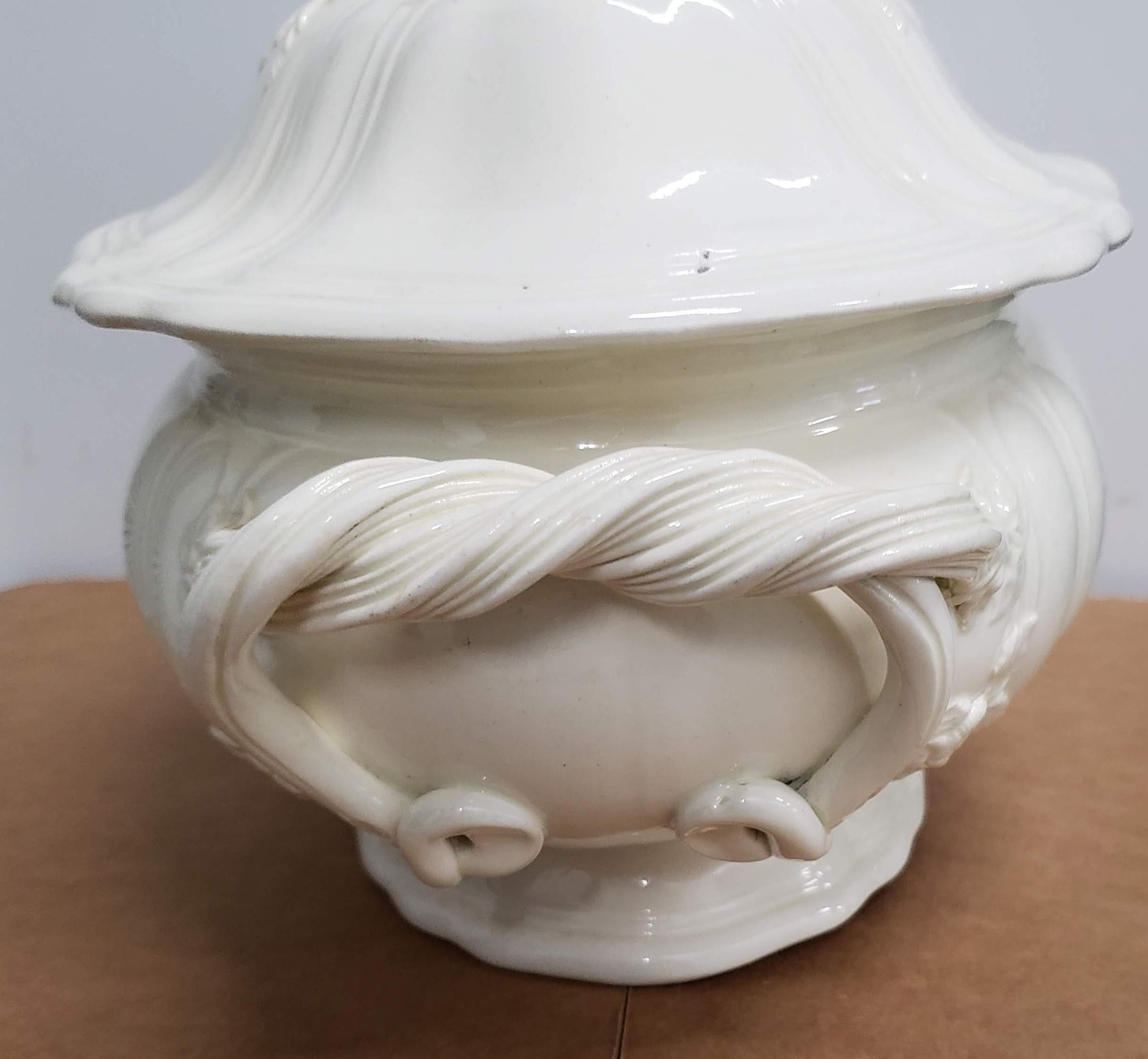 18th Century English Pottery Plain Creamware Tureen and Cover 2
