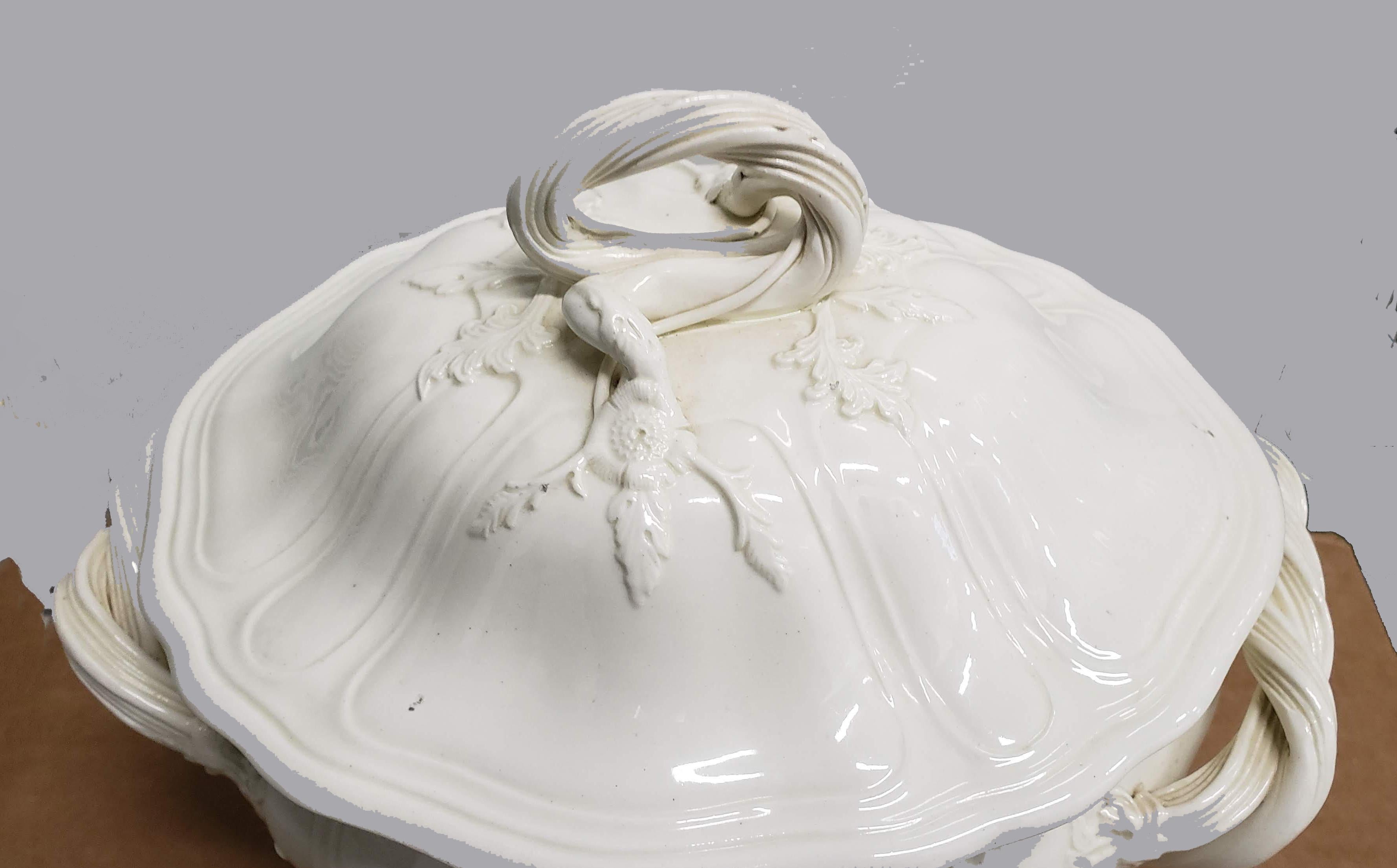 18th Century English Pottery Plain Creamware Tureen and Cover 4