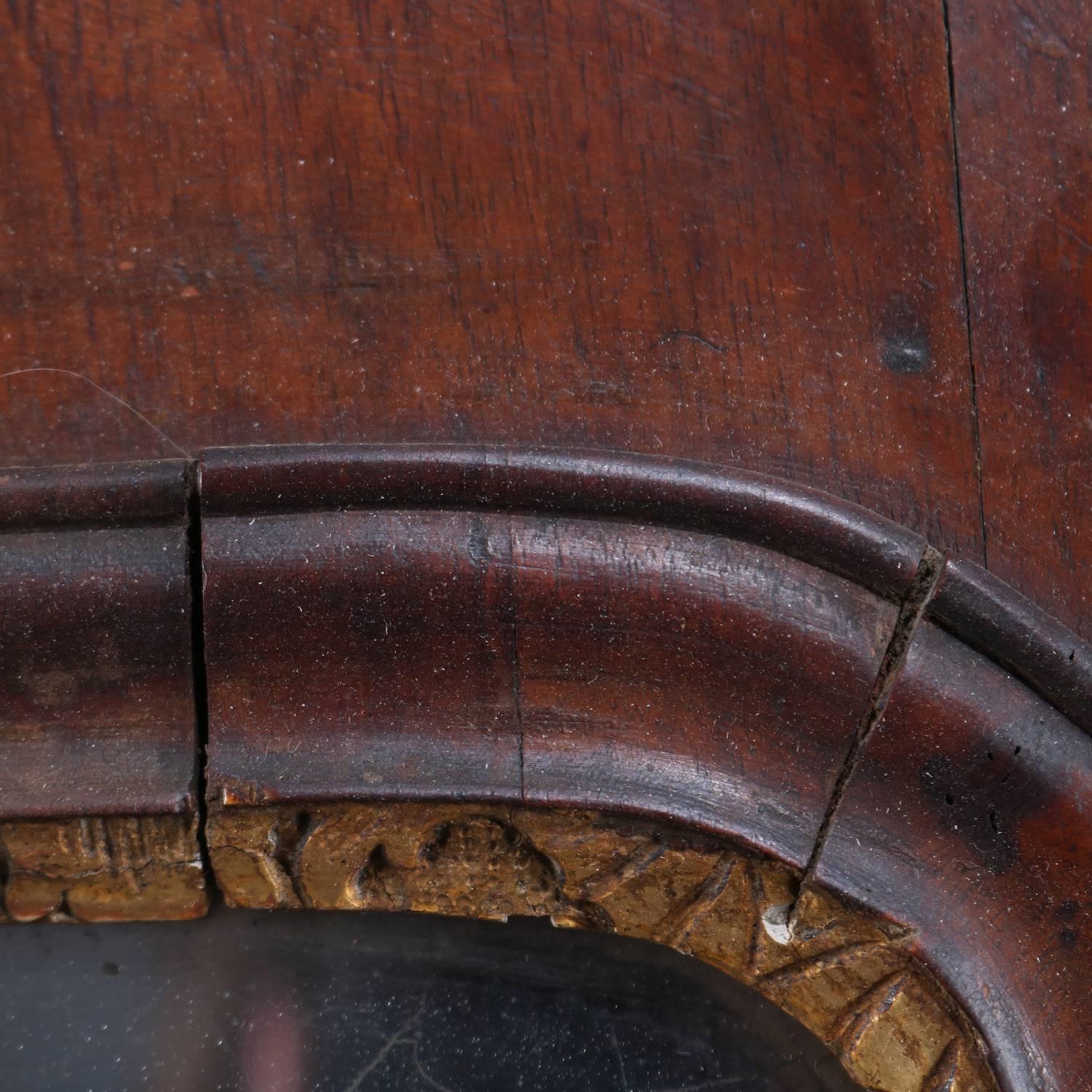 18th Century English Queen Anne Carved Mahogany and Gilt Wall Mirror, circa 1730 9