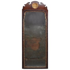 18th Century English Queen Anne Carved Mahogany and Gilt Wall Mirror, circa 1730