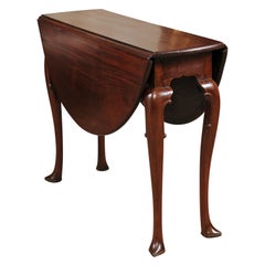 18th Century English Queen Anne Drop Leaf Table with Slipper Foot